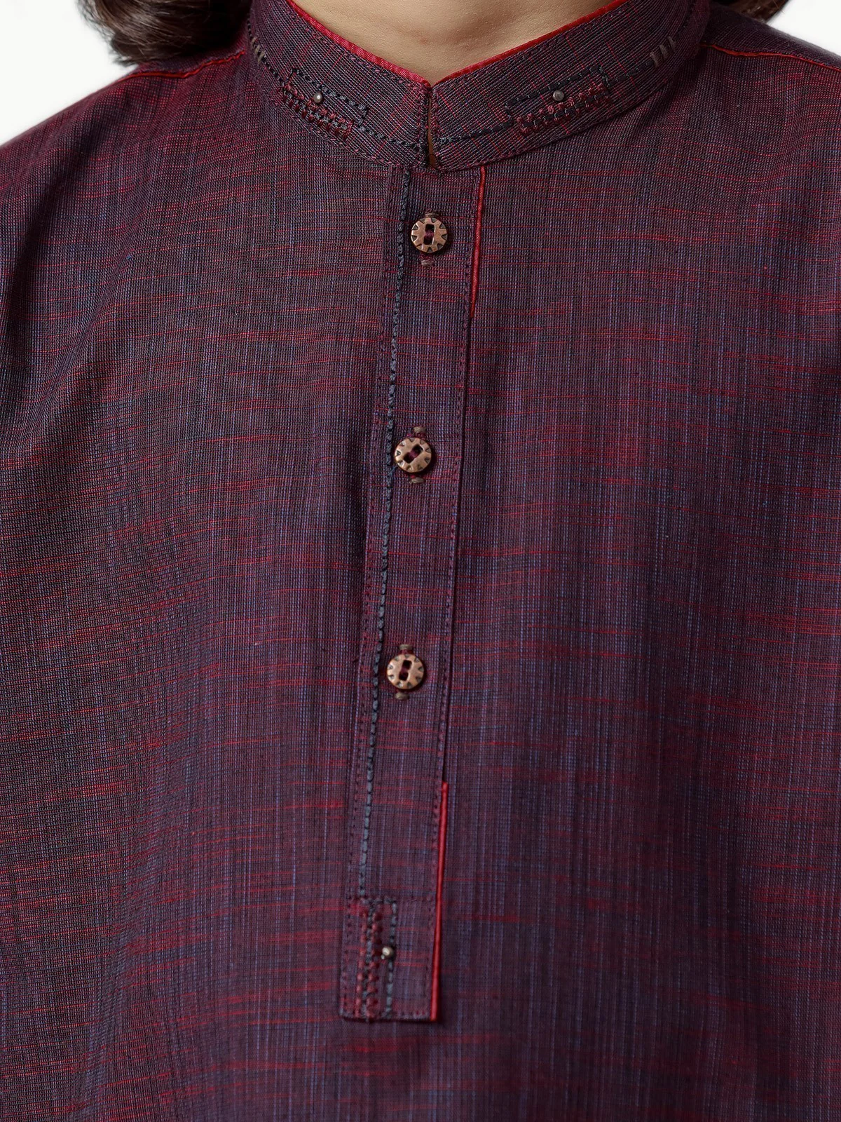 Boy's Dark Purple Kurta - EBTK23-3846 - Image 4
