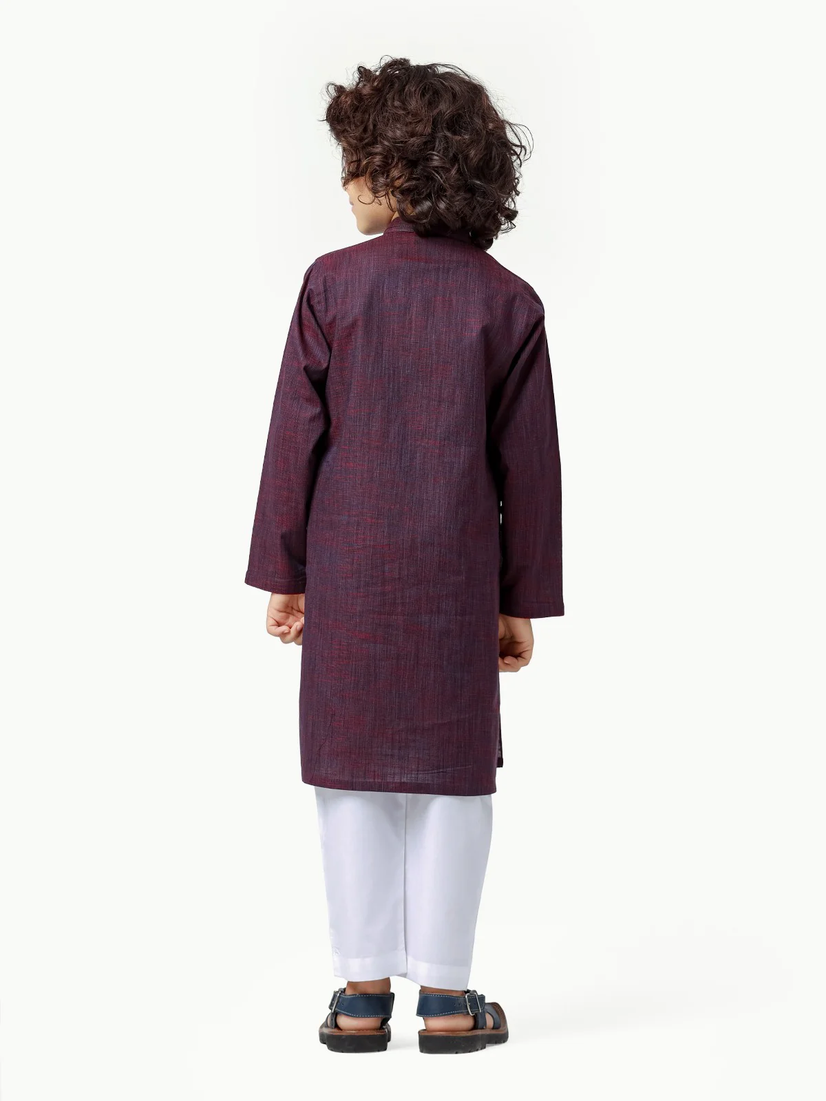 Boy's Dark Purple Kurta - EBTK23-3846 - Image 5
