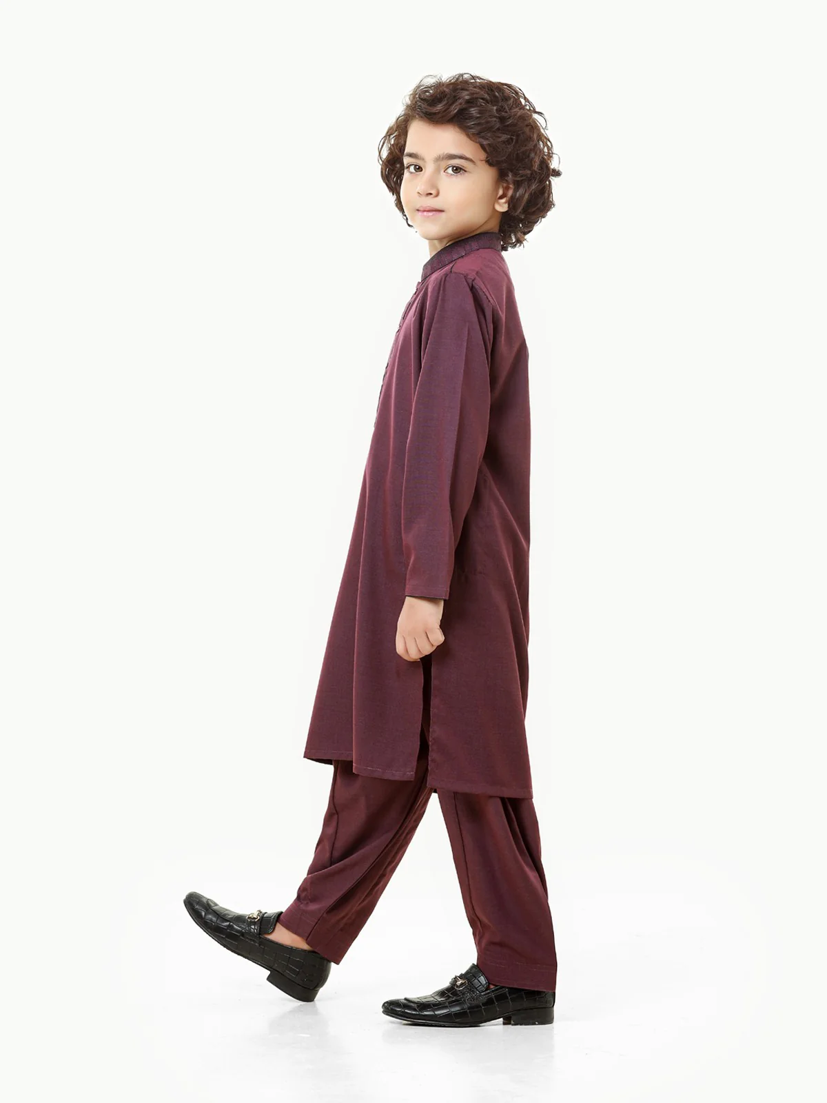 Boy's Dark Purple Kurta Shalwar - EBTKS23-3818 - Image 4
