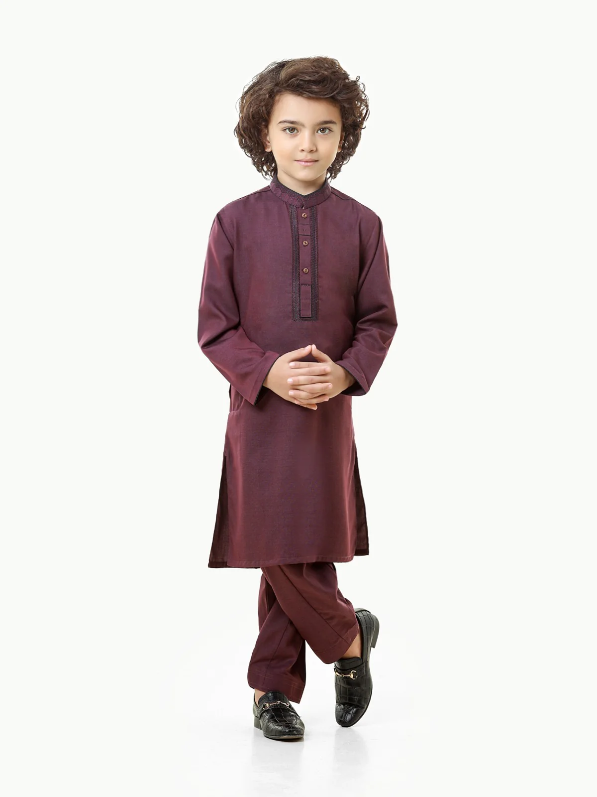 Boy's Dark Purple Kurta Shalwar - EBTKS23-3818 - Image 5
