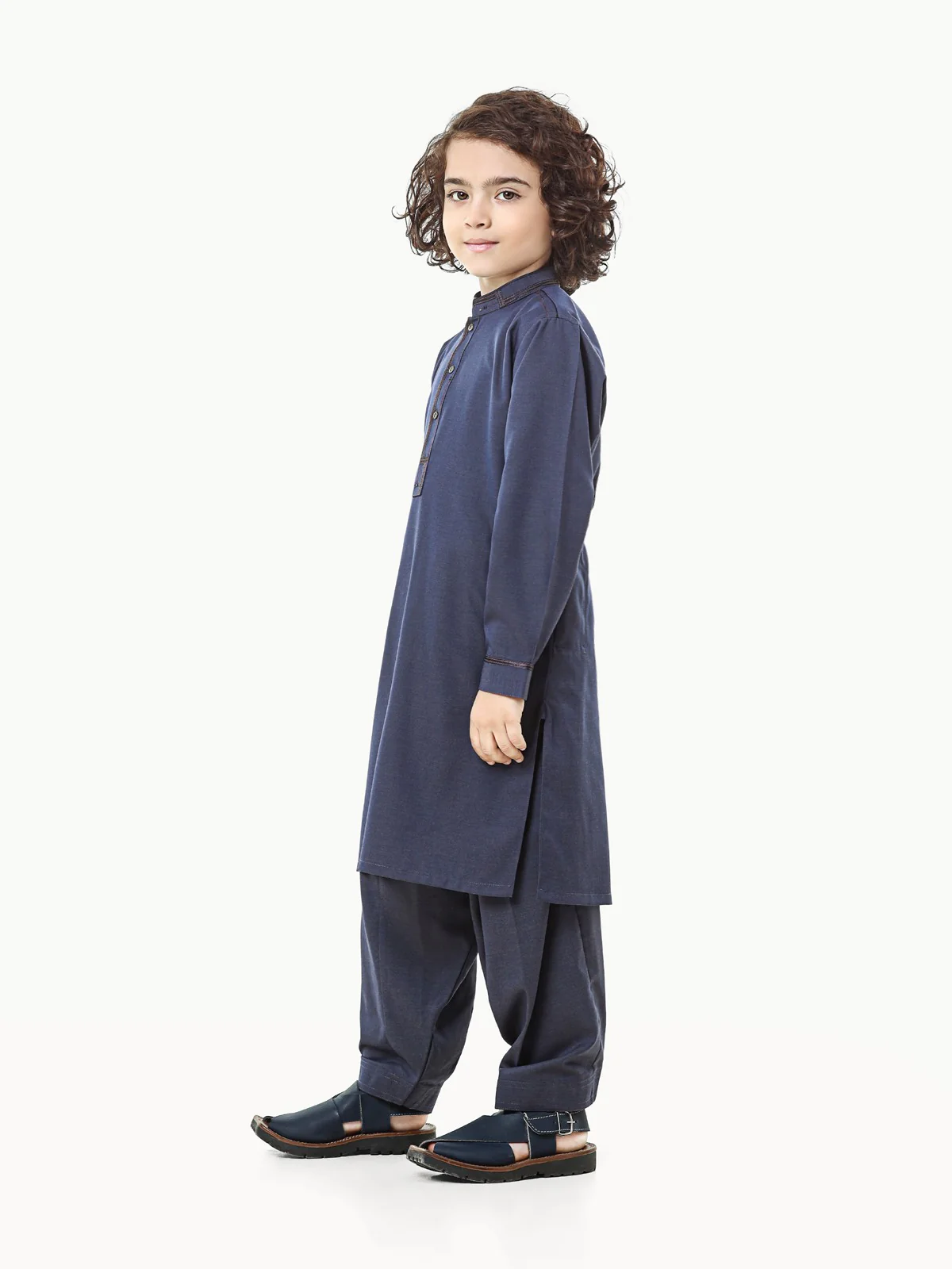 Boy's Dark Purple Kurta Shalwar - EBTKS23-3830 - Image 3