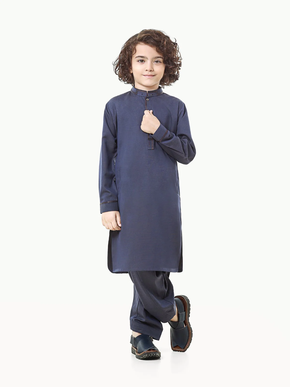 Boy's Dark Purple Kurta Shalwar - EBTKS23-3830 - Image 4