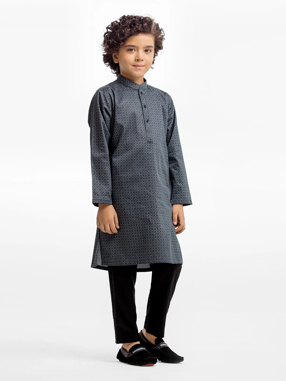 Boy's Dark Teal Kurta - EBTK23-3910