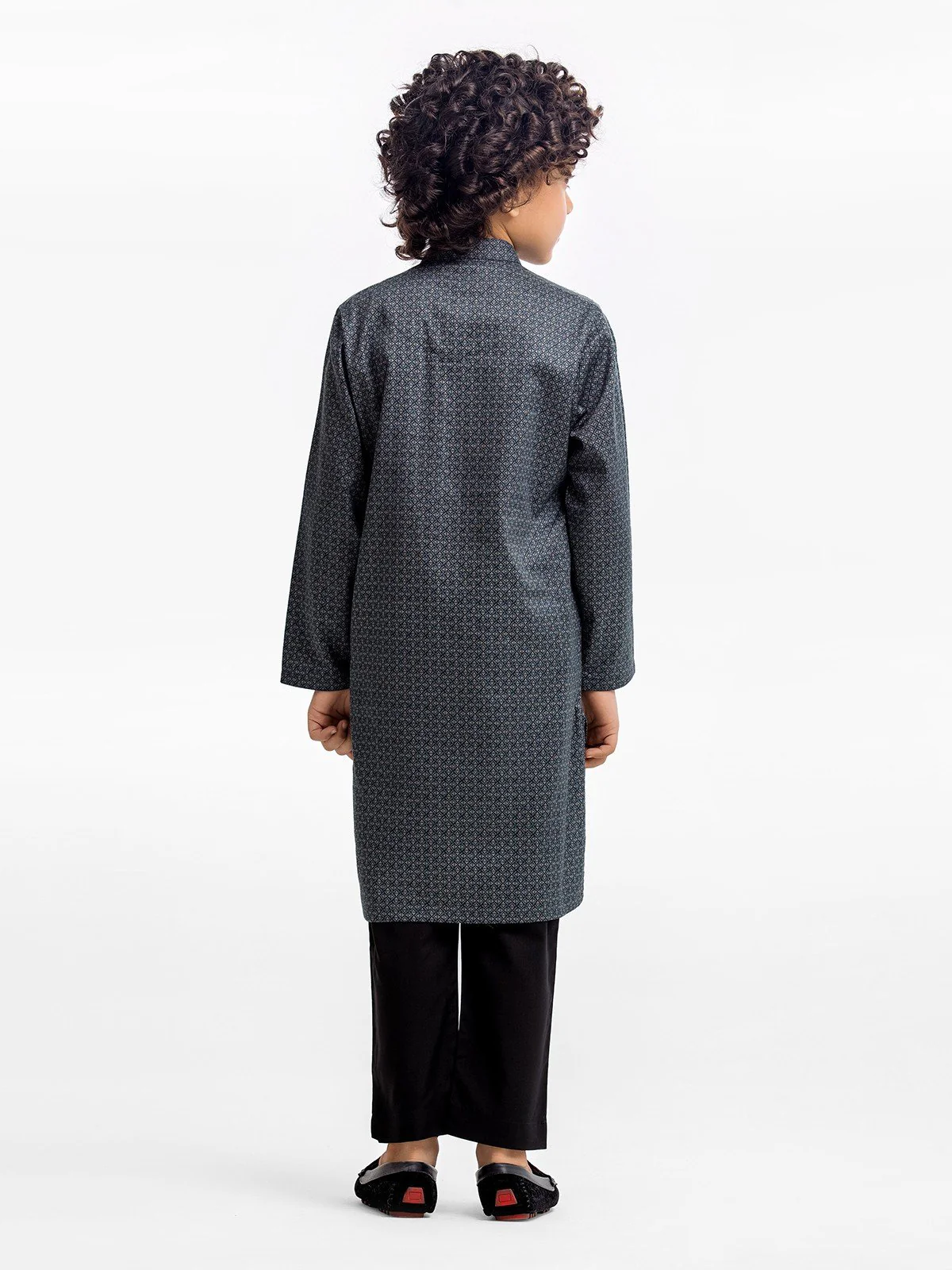 Boy's Dark Teal Kurta - EBTK23-3910 - Image 4
