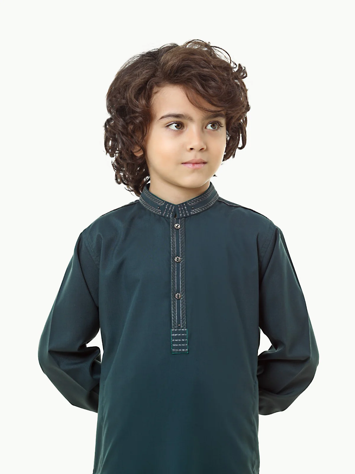 Boy's Dark Teal Kurta Shalwar - EBTKS23-3833 - Image 2