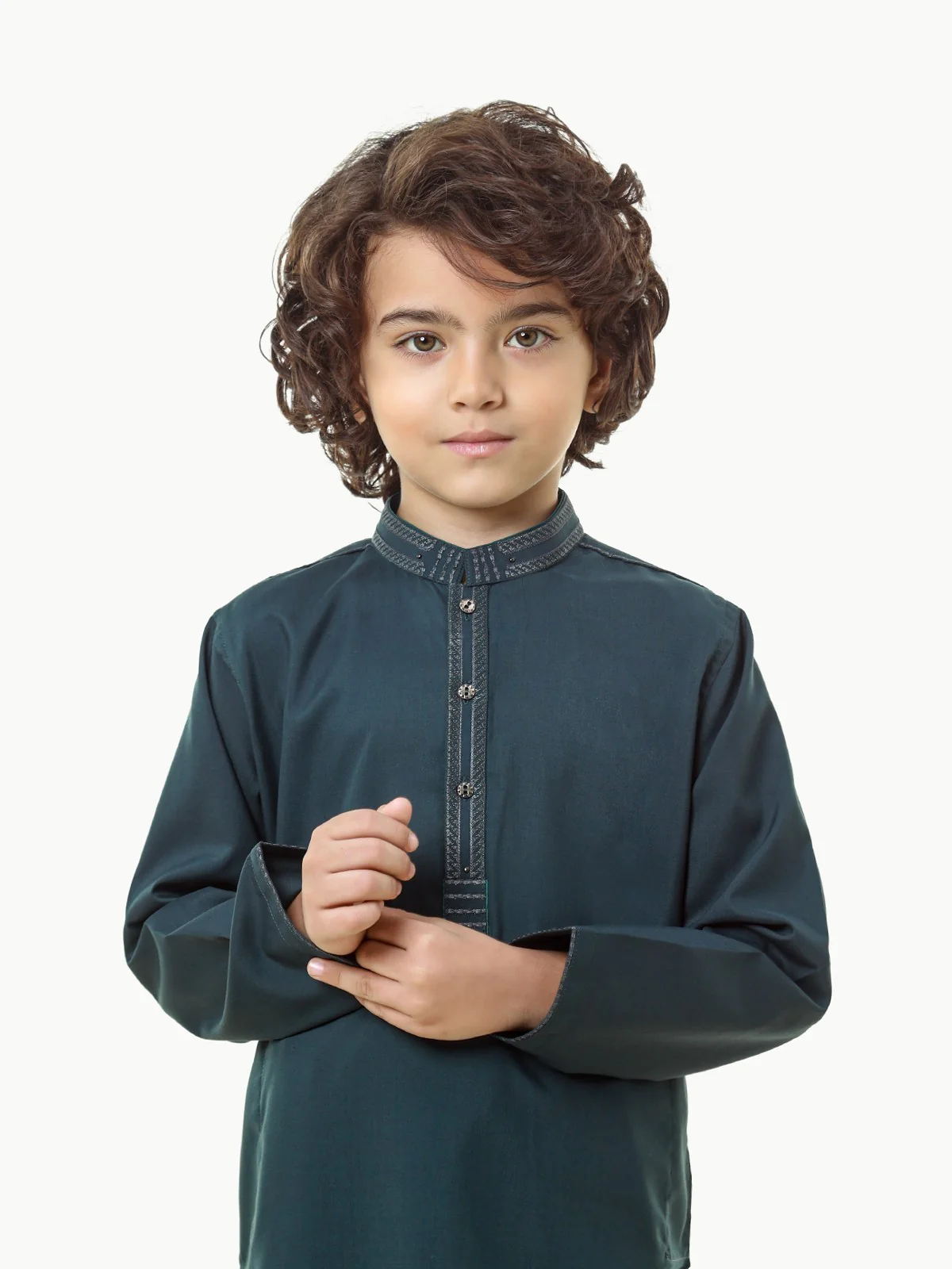 Boy's Dark Teal Kurta Shalwar - EBTKS23-3833 - Image 4