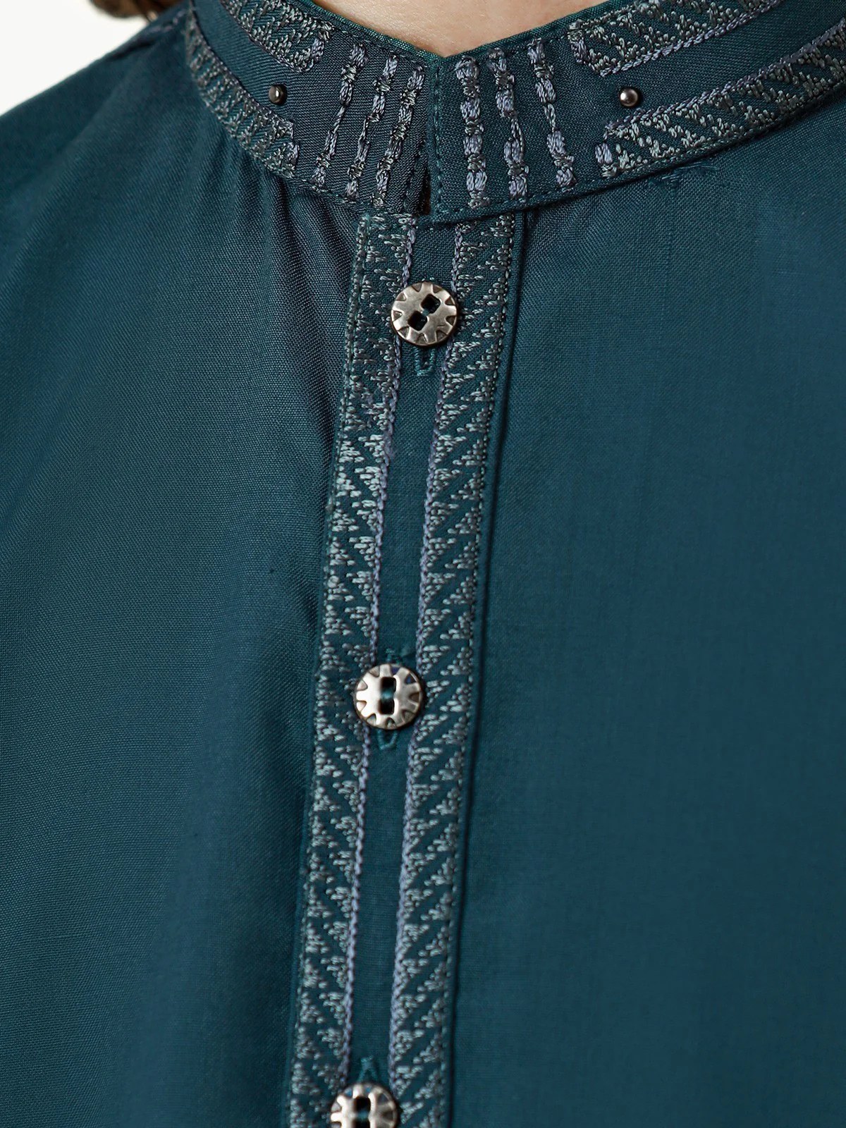 Boy's Dark Teal Kurta Shalwar - EBTKS23-3833 - Image 5