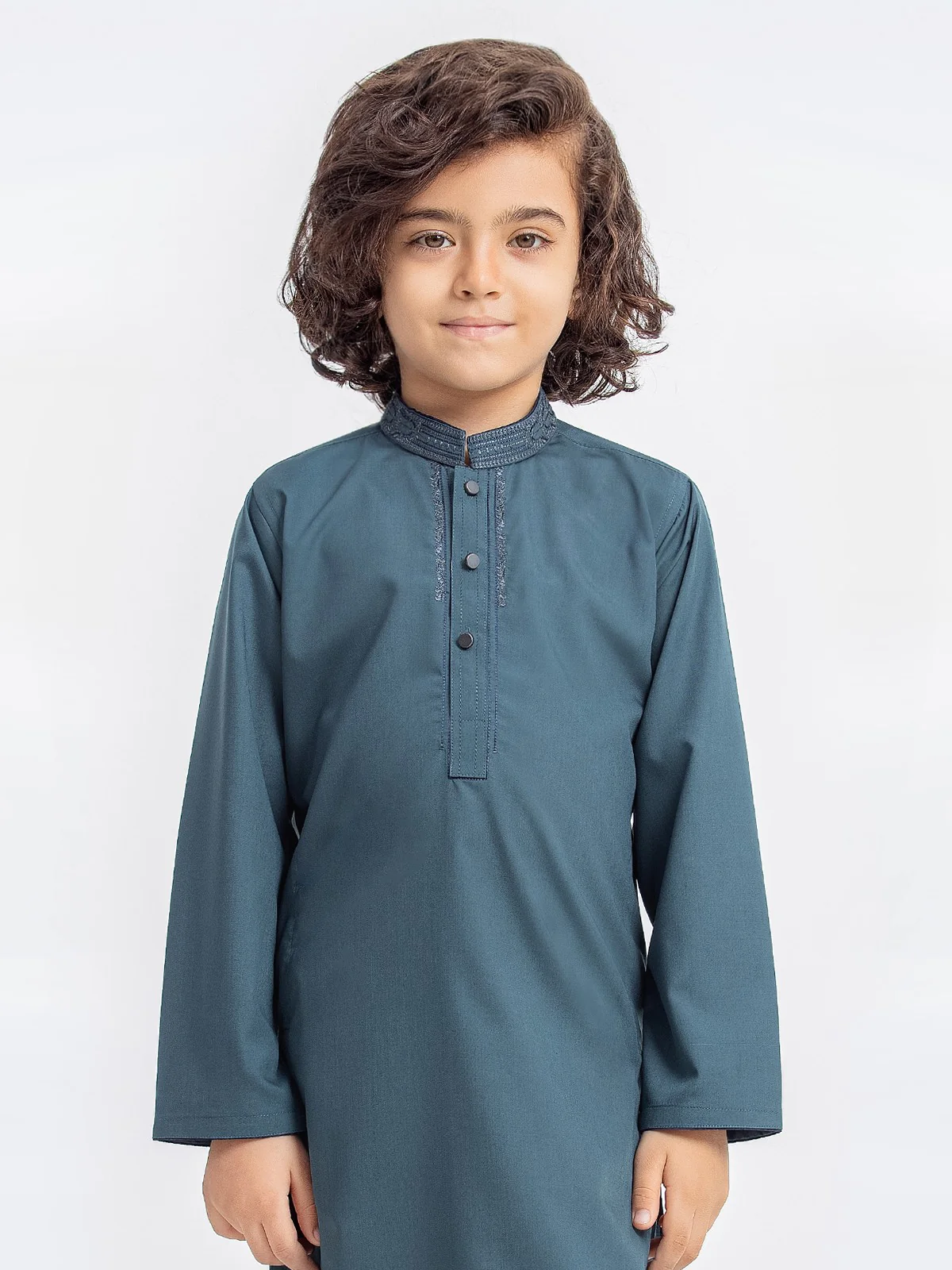 Boy's Dark Teal Kurta Shalwar - EBTKS23-3897 - Image 2