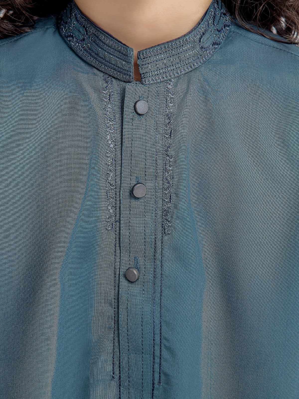 Boy's Dark Teal Kurta Shalwar - EBTKS23-3897 - Image 5