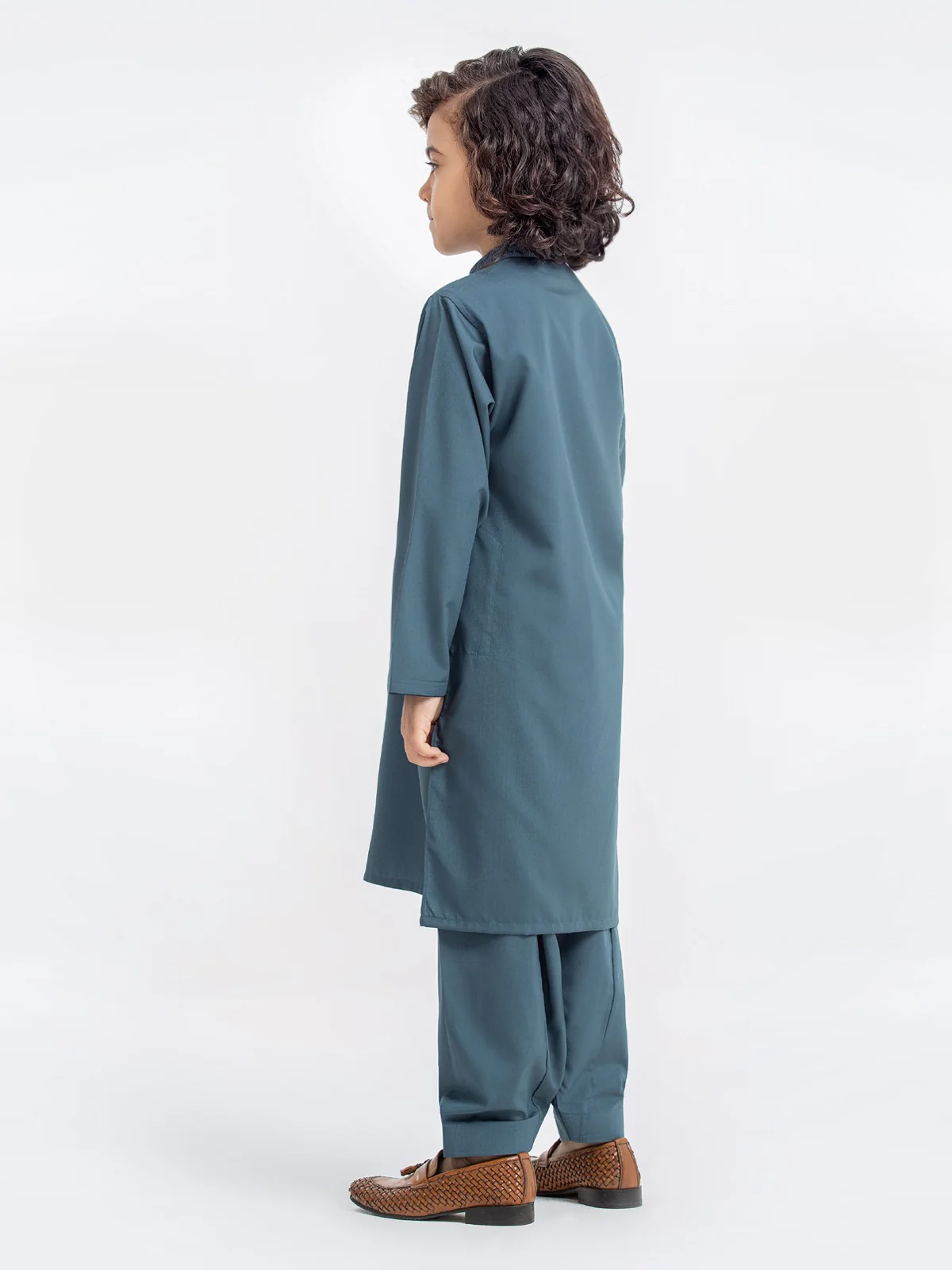 Boy's Dark Teal Kurta Shalwar - EBTKS23-3897 - Image 6