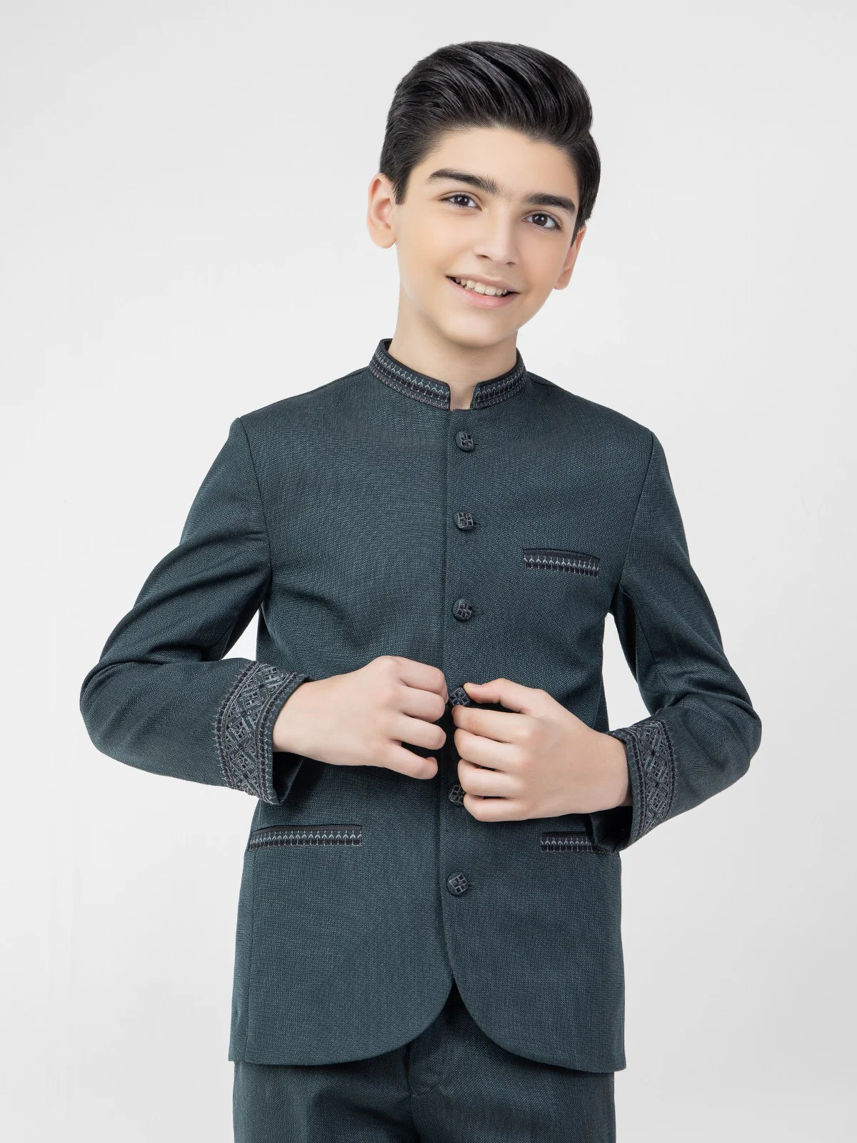 Boy's Dark Teal Prince Suit - EBTPCS21-019 - Image 2