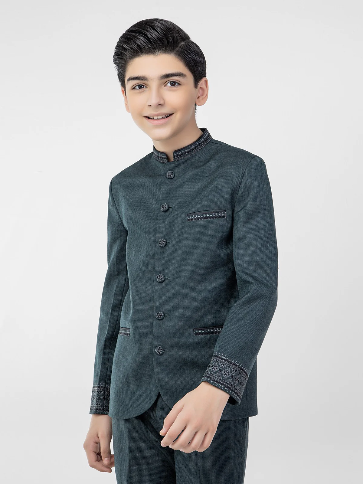 Boy's Dark Teal Prince Suit - EBTPCS21-019 - Image 3