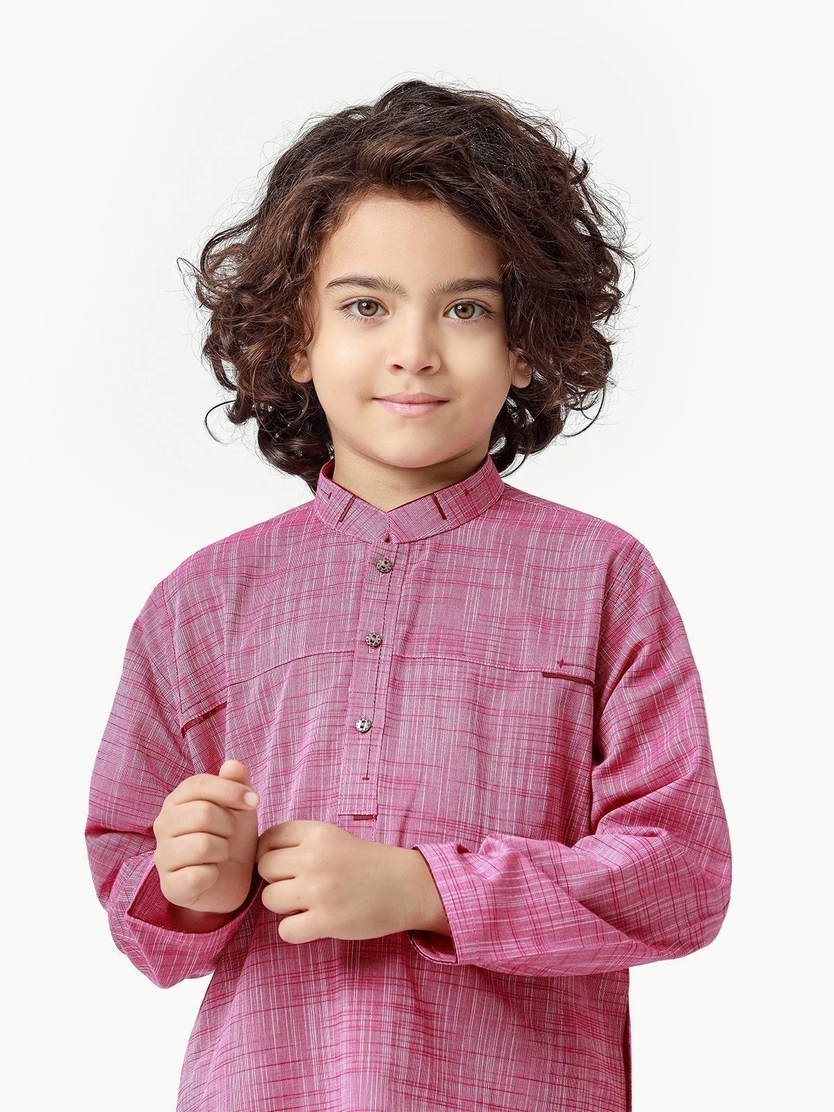 Boy's Deep Pink Kurta - EBTK22-3851 - Image 2