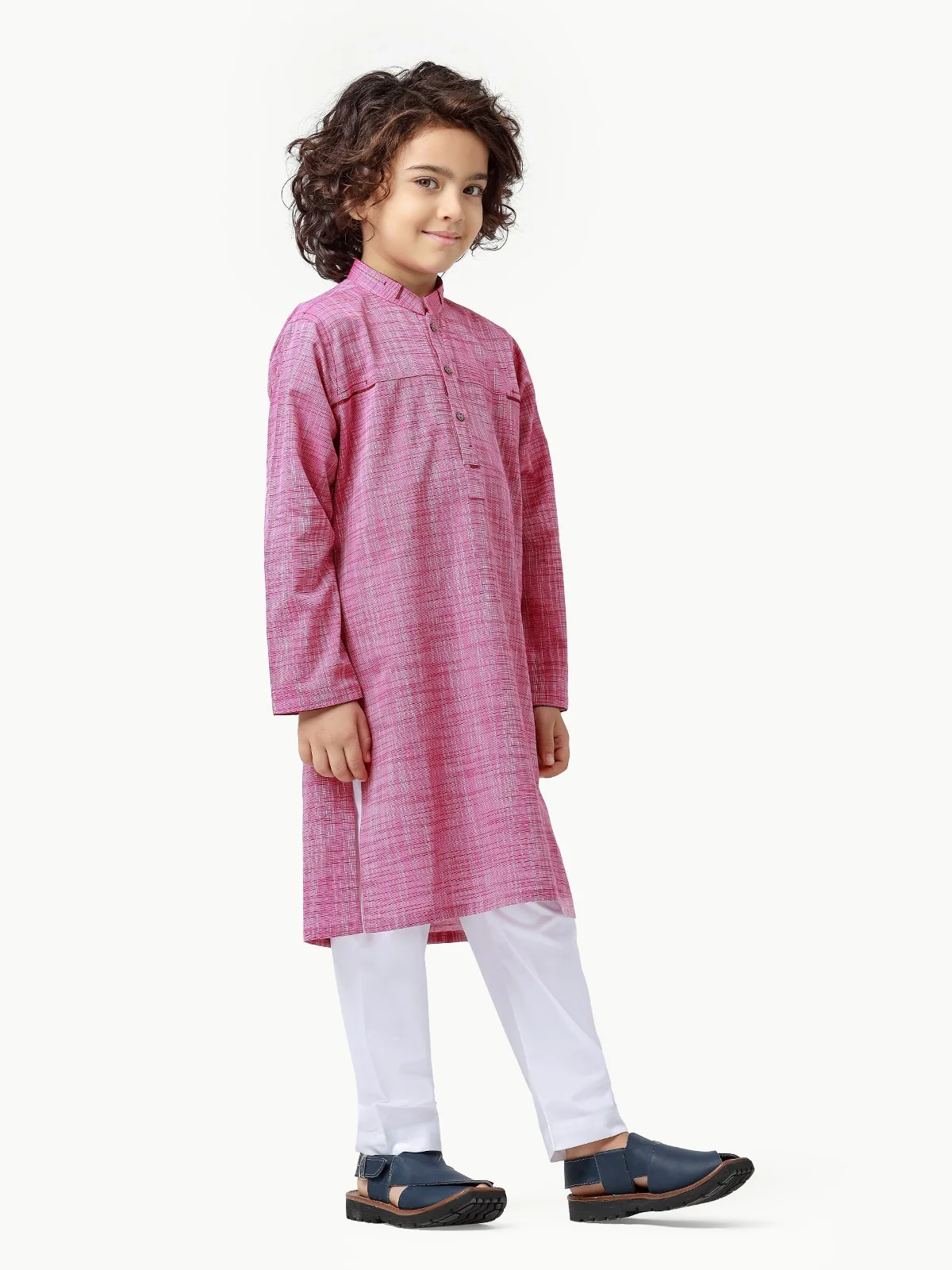 Boy's Deep Pink Kurta - EBTK22-3851 - Image 3