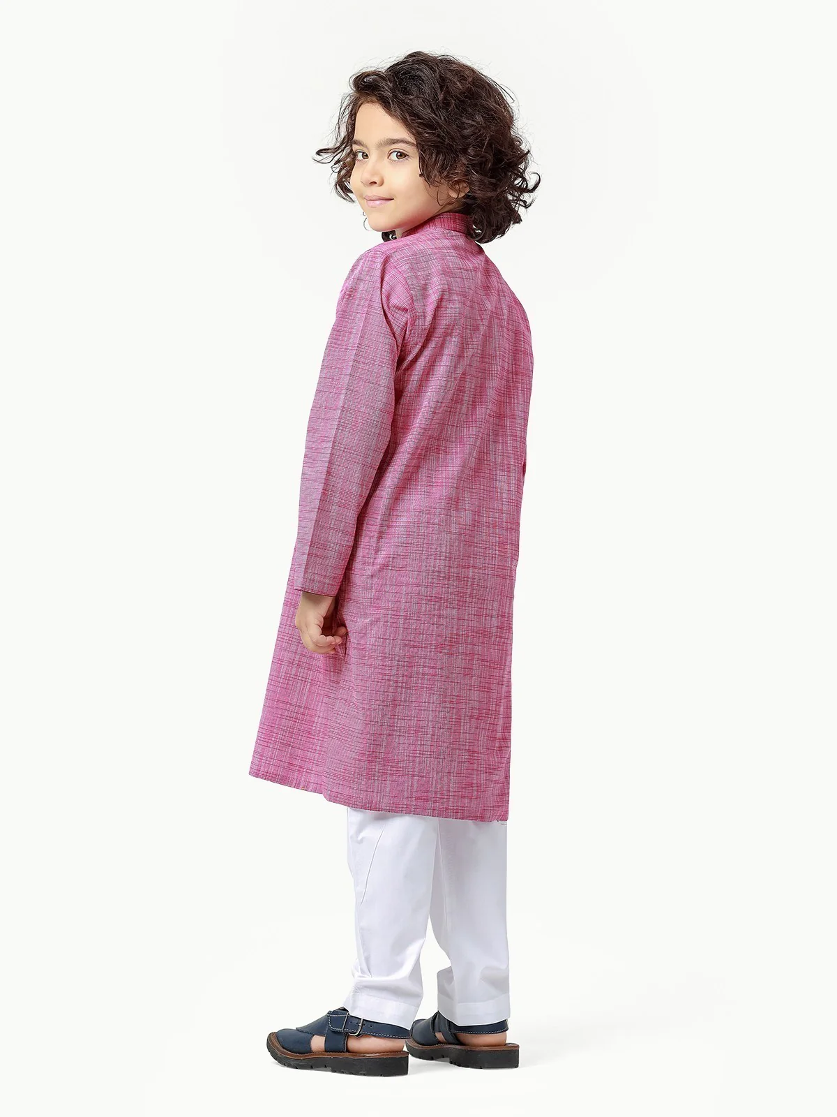 Boy's Deep Pink Kurta - EBTK22-3851 - Image 5