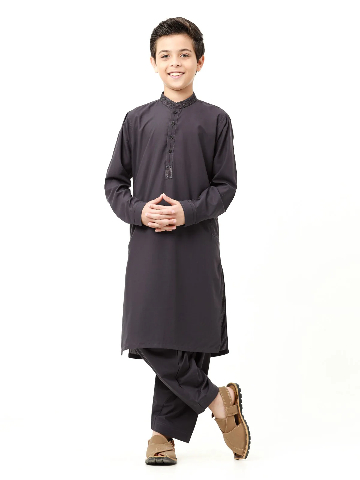 Boy's Deep Plum Kurta Shalwar - EBTKS23-3856