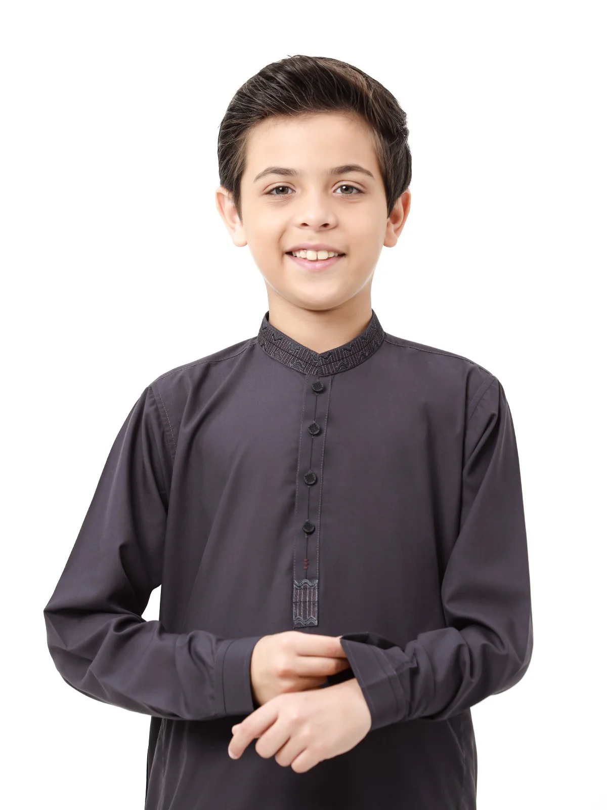 Boy's Deep Plum Kurta Shalwar - EBTKS23-3856 - Image 2