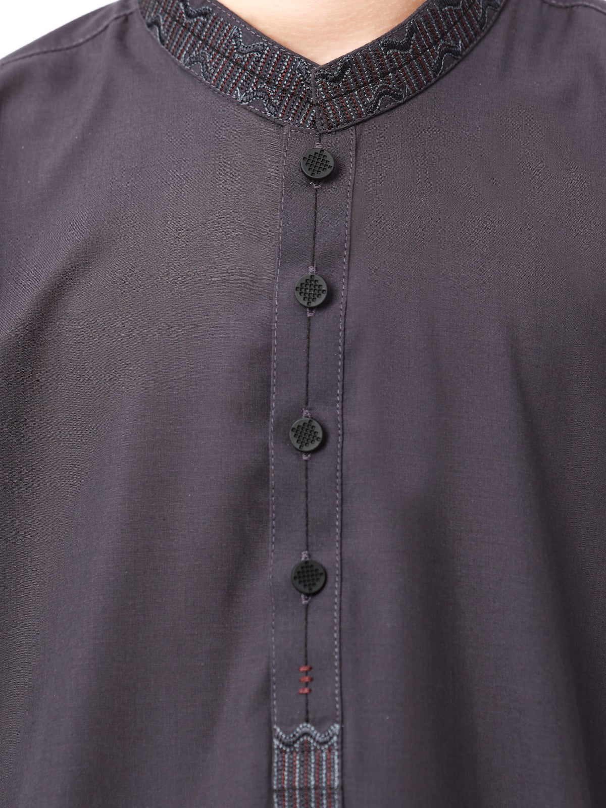 Boy's Deep Plum Kurta Shalwar - EBTKS23-3856 - Image 3