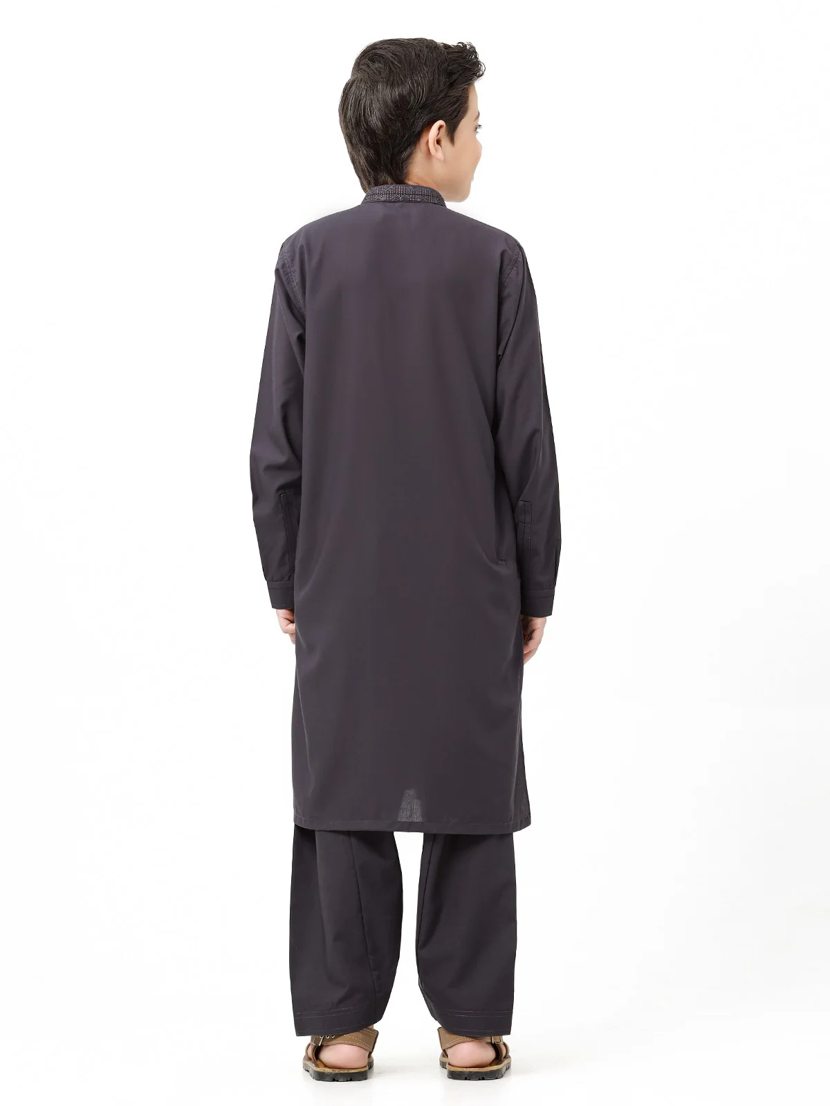 Boy's Deep Plum Kurta Shalwar - EBTKS23-3856 - Image 5