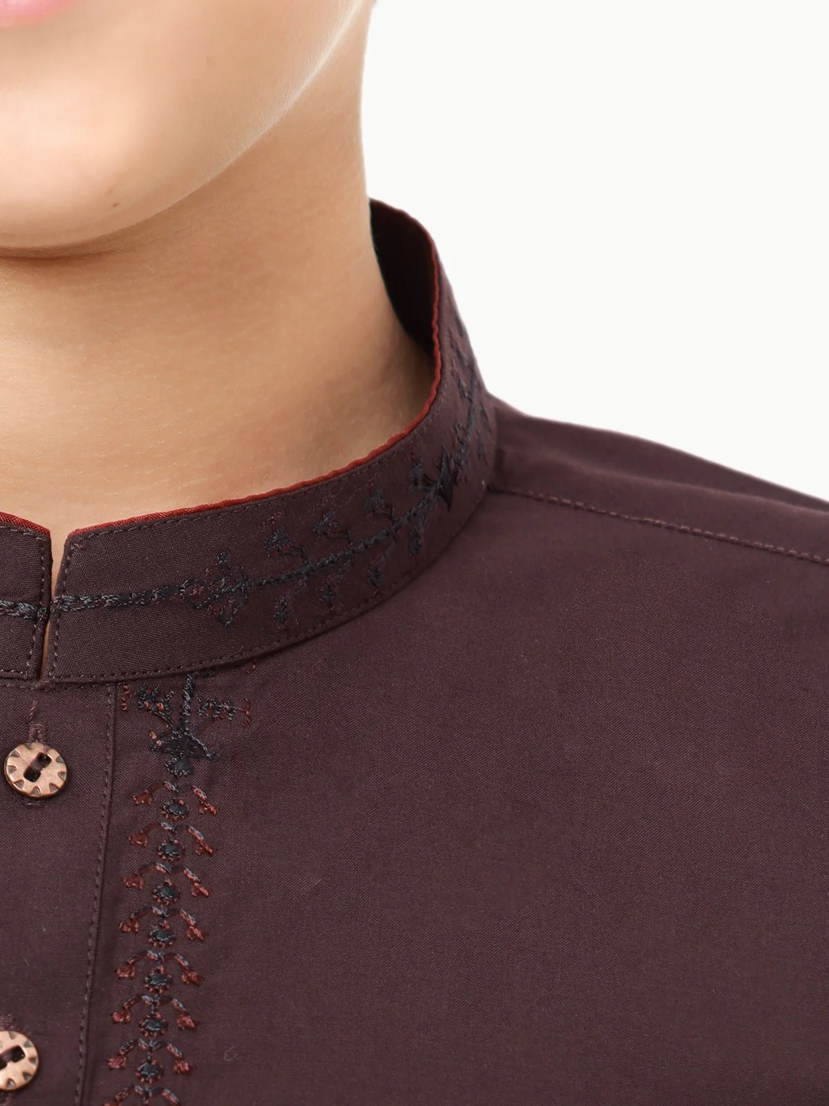 Boy's Deep Plum Kurta Shalwar - EBTKS23-3863 - Image 4
