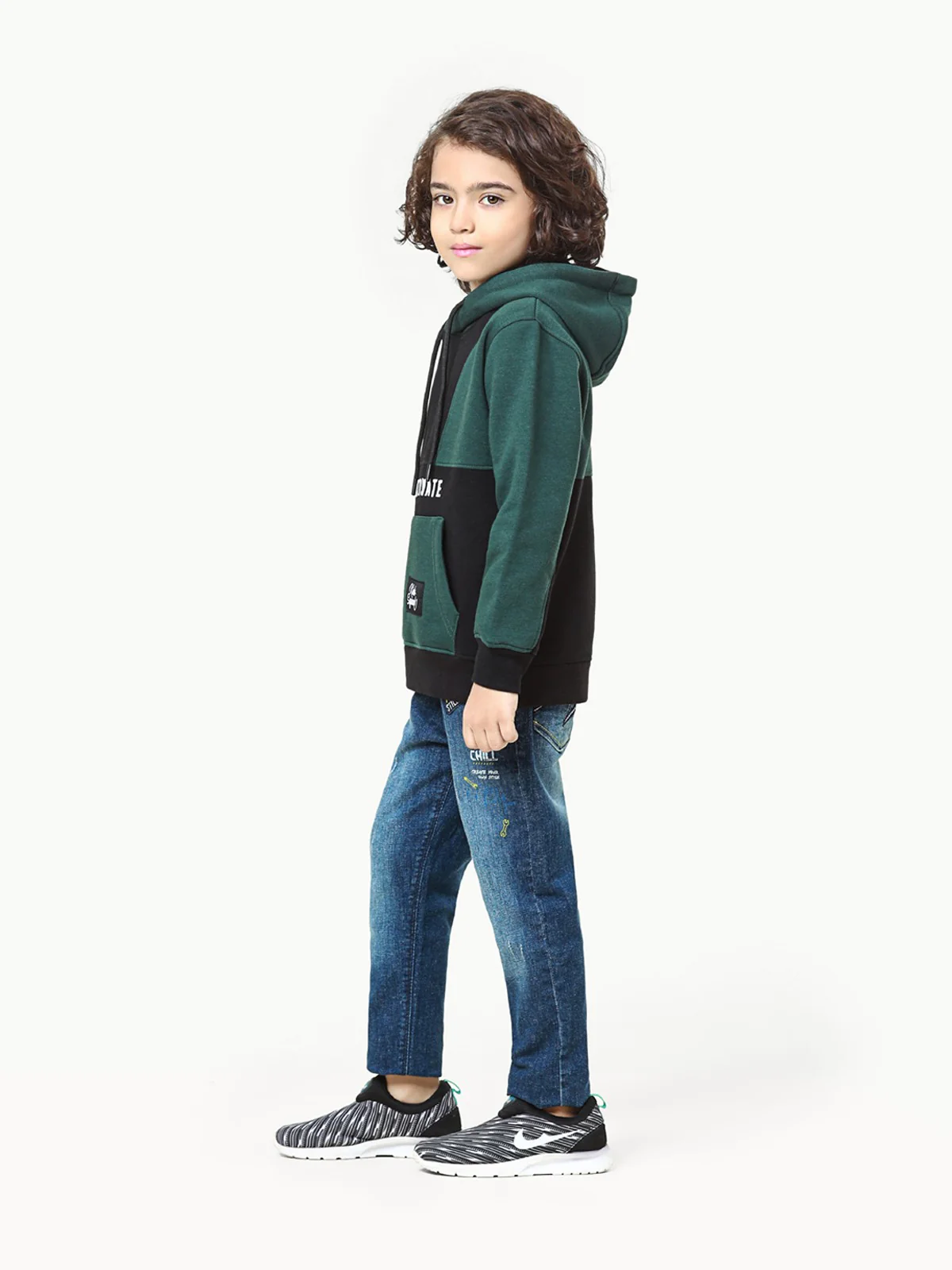 Boy's Green & Black Hoodie - EBTH22-005 - Image 3