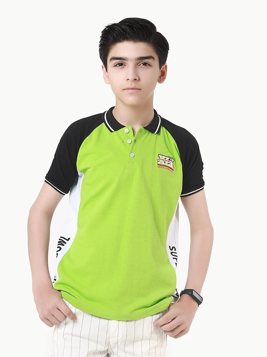 Boy's Green & Black Polo Shirt - EBTPS22-003 - Image 8