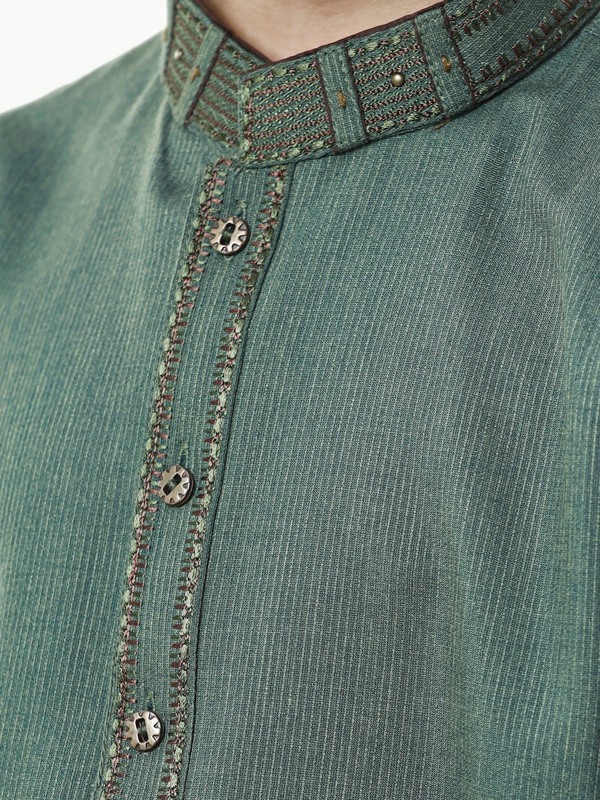 Boy's Green Kurta Shalwar - EBTKS22-3819 - Image 4