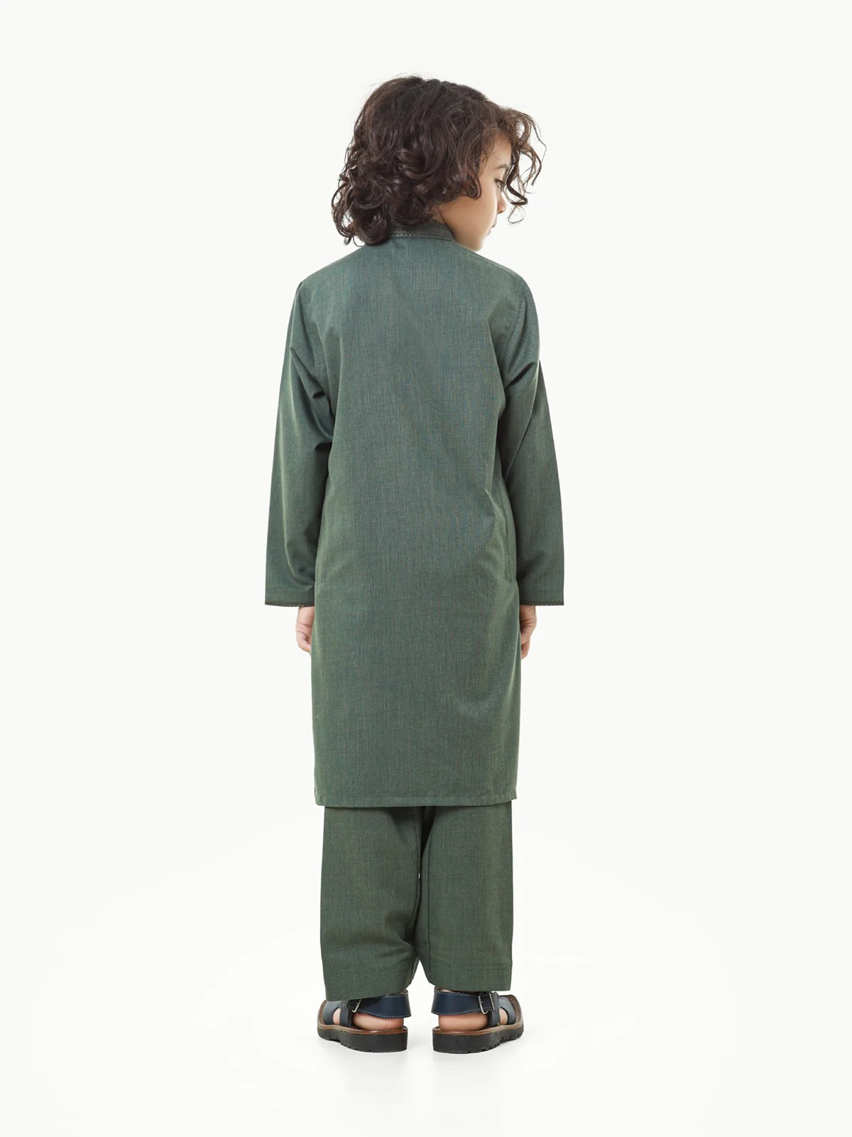 Boy's Green Kurta Shalwar - EBTKS22-3819 - Image 5