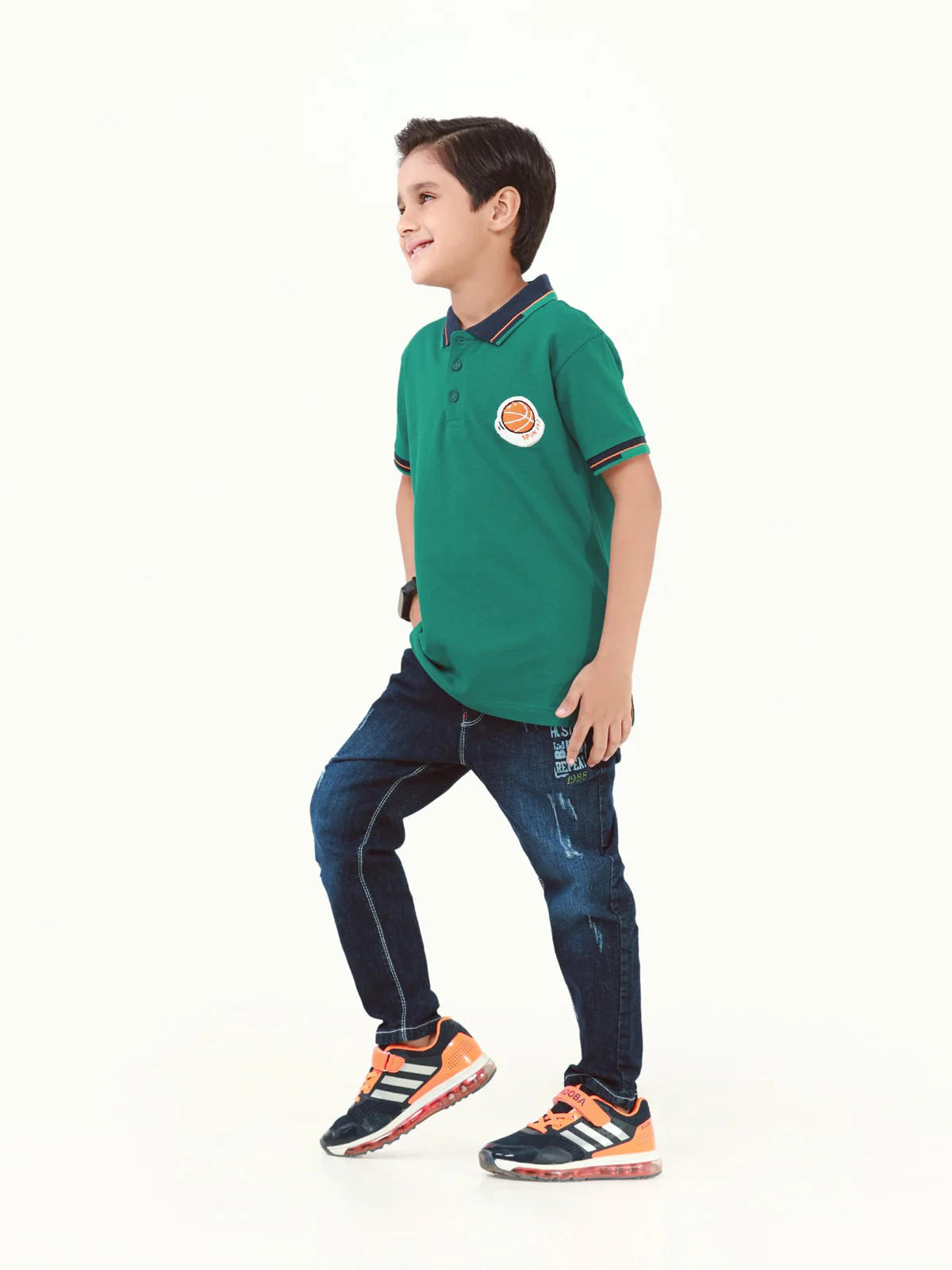 Boy's Green Polo Shirt - EBTPS22-019 - Image 2