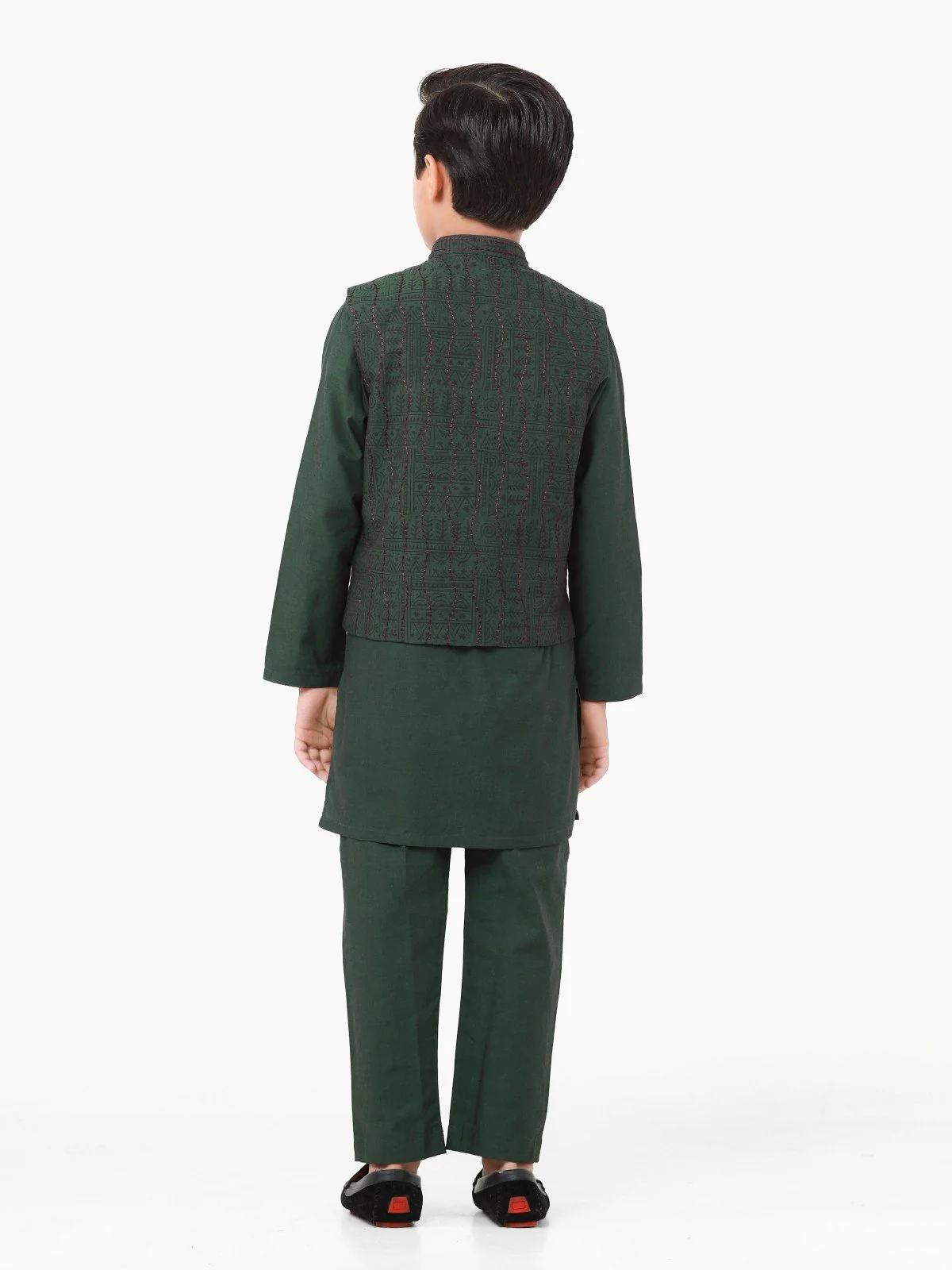 Boy's Green Waist Coat Suit - EBTWCS22-25155 - Image 6