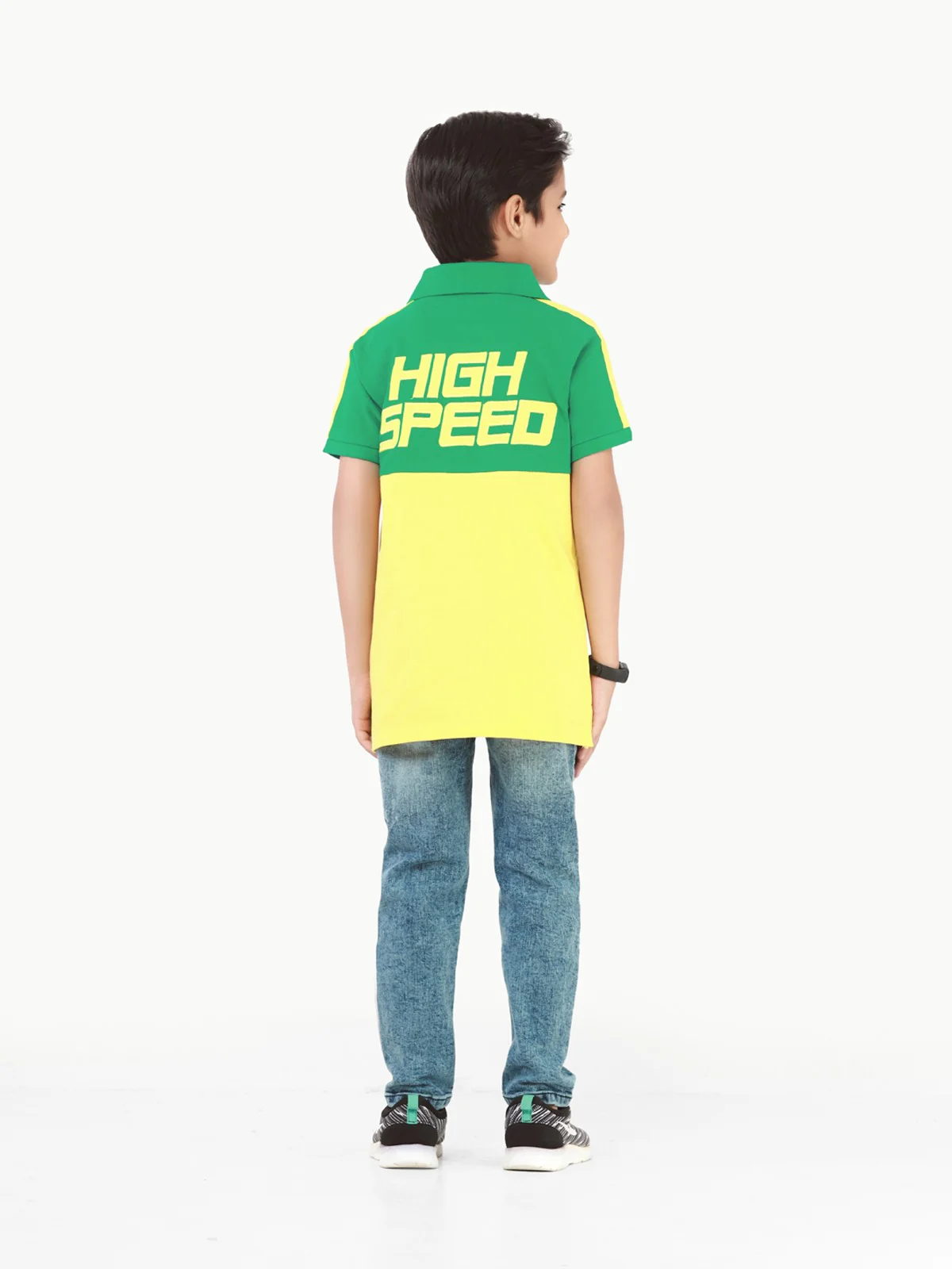 Boy's Green & Yellow Polo Shirt - EBTPS22-006 - Image 5