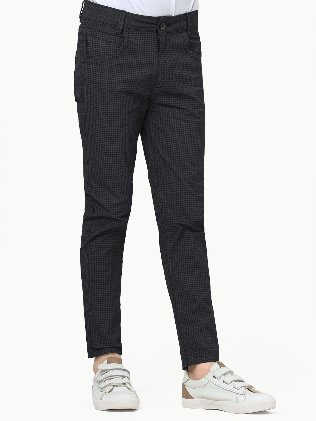 Boy's Grey & Black Chino Pant - EBBCP23-012 - Image 2