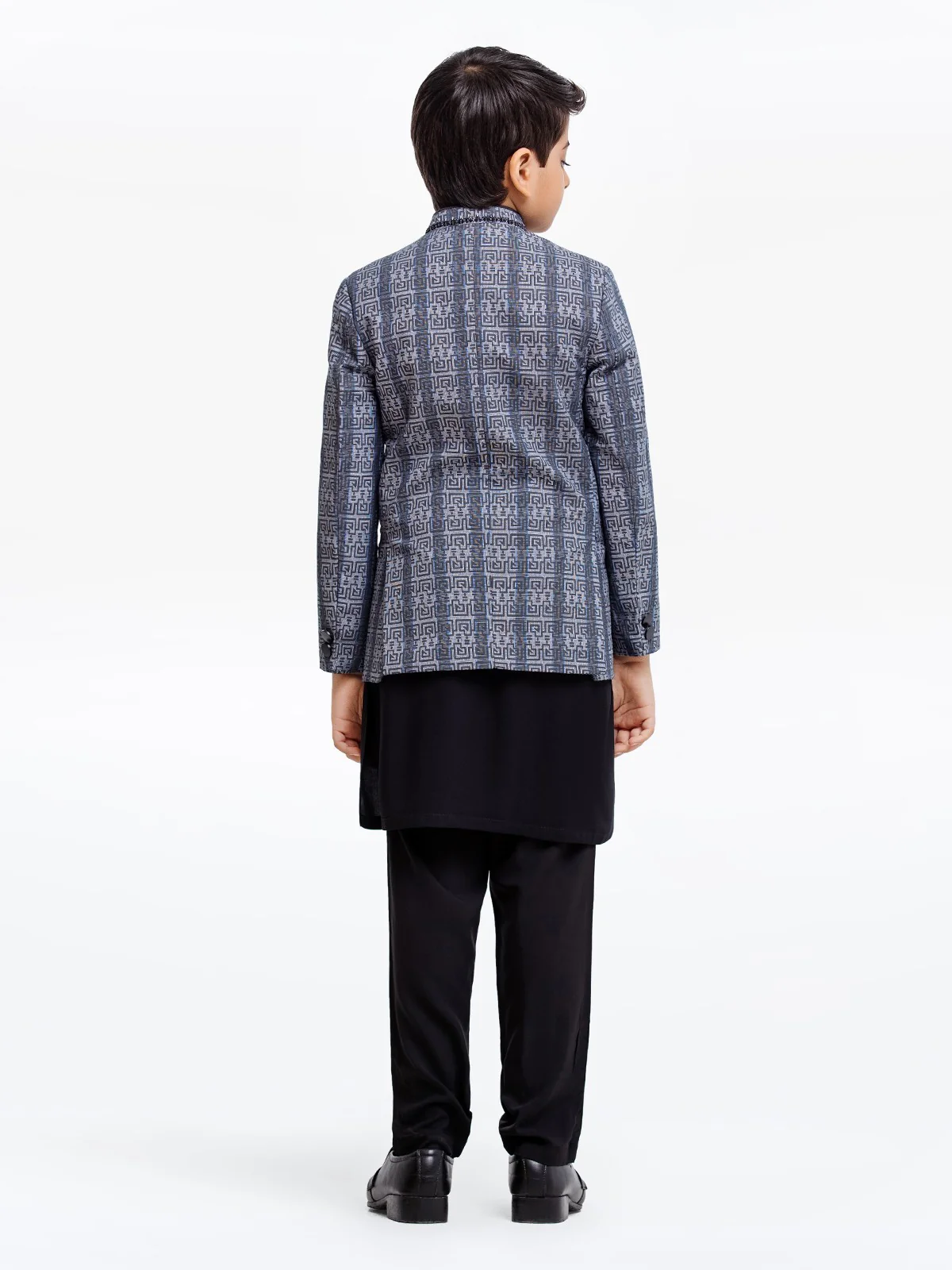Boy's Grey & Black Prince Suit - EBTPCS22-004 - Image 6