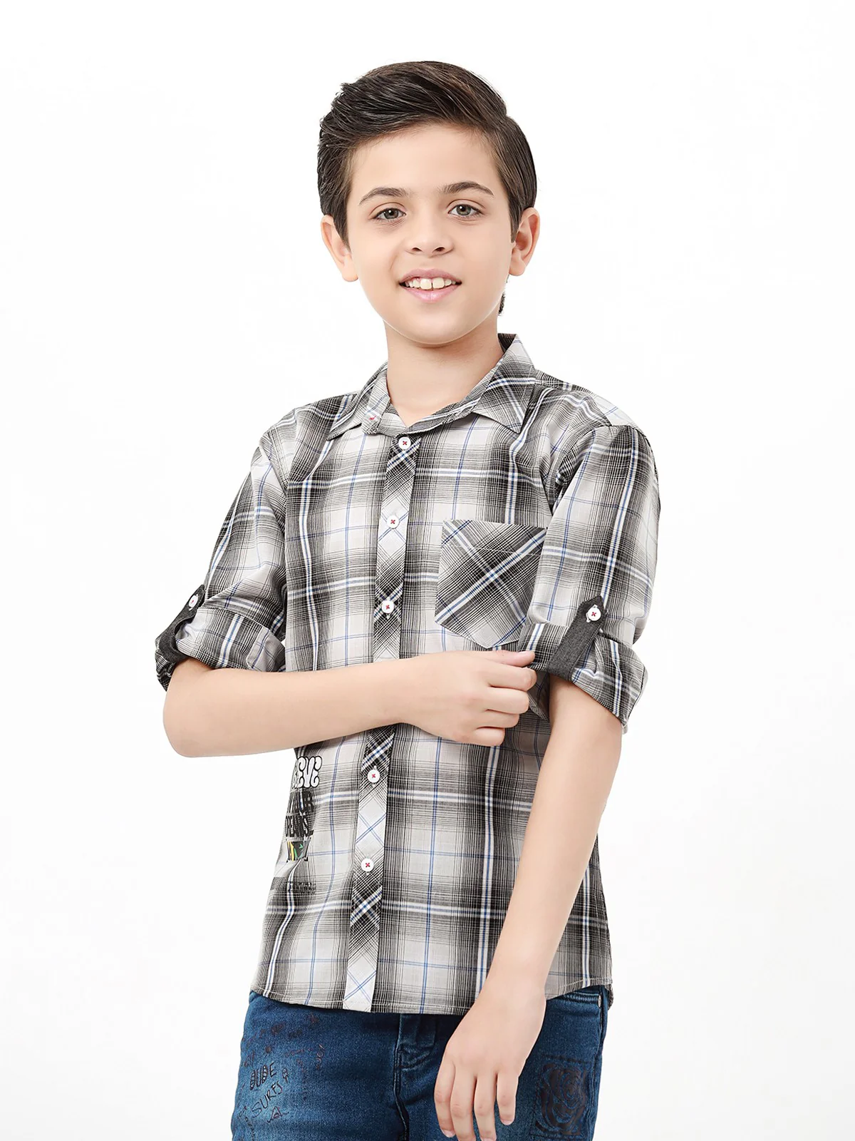 Boy's Grey & Black Shirt - EBTS22-27450 - Image 2