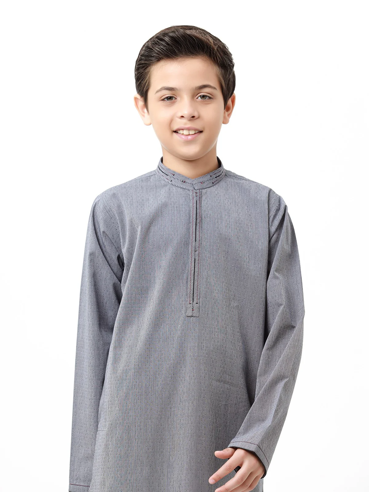 Boy's Grey Kurta - EBTK23-3868 - Image 2