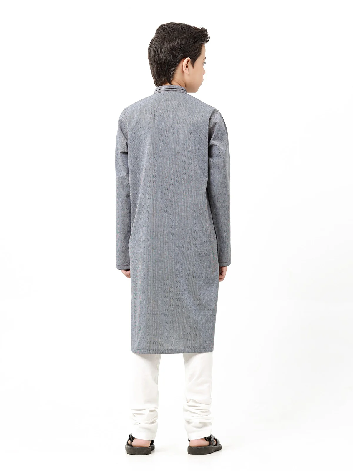Boy's Grey Kurta - EBTK23-3868 - Image 4