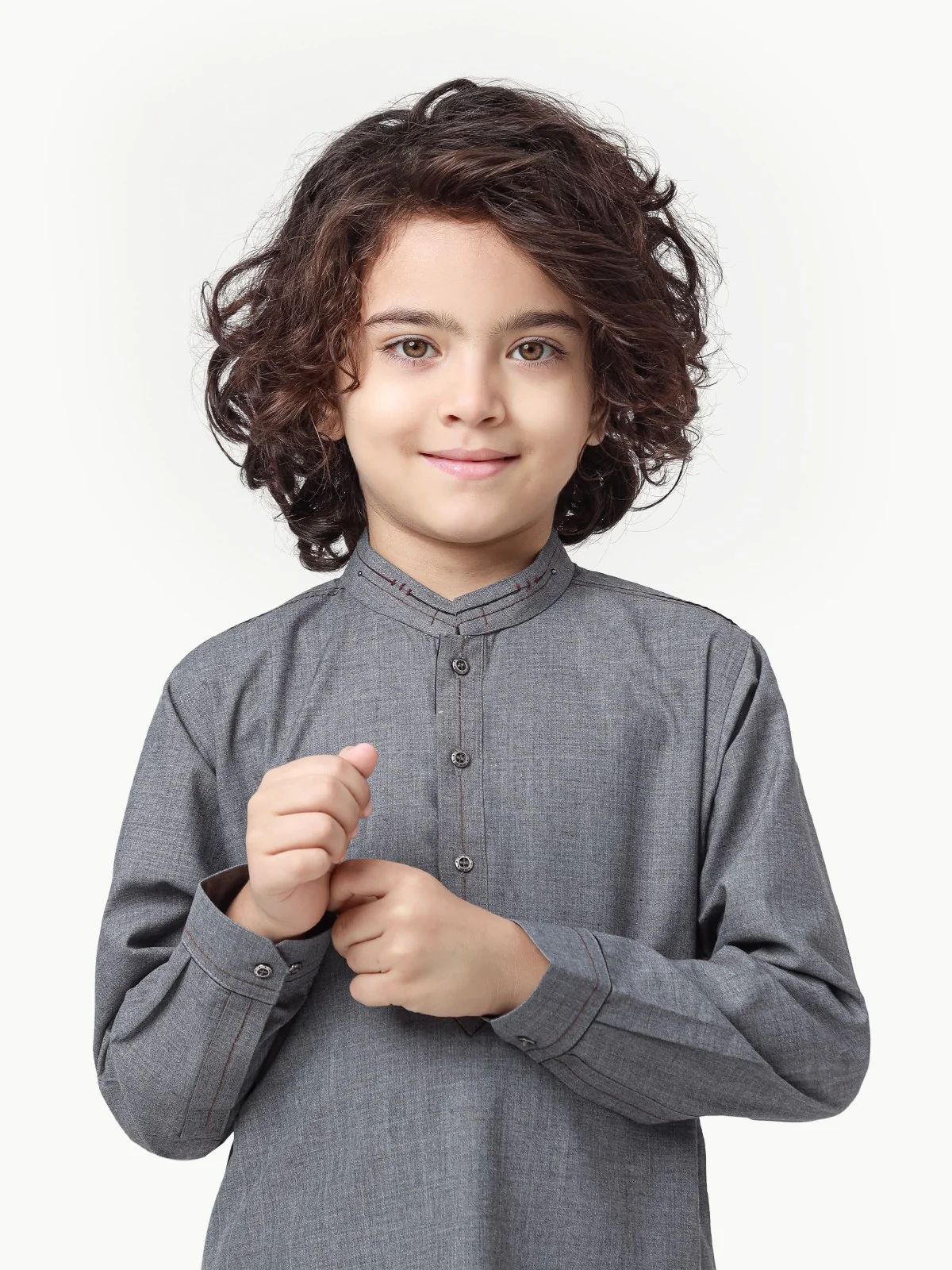 Boy's Grey Kurta Shalwar - EBTKS23-3852 - Image 4