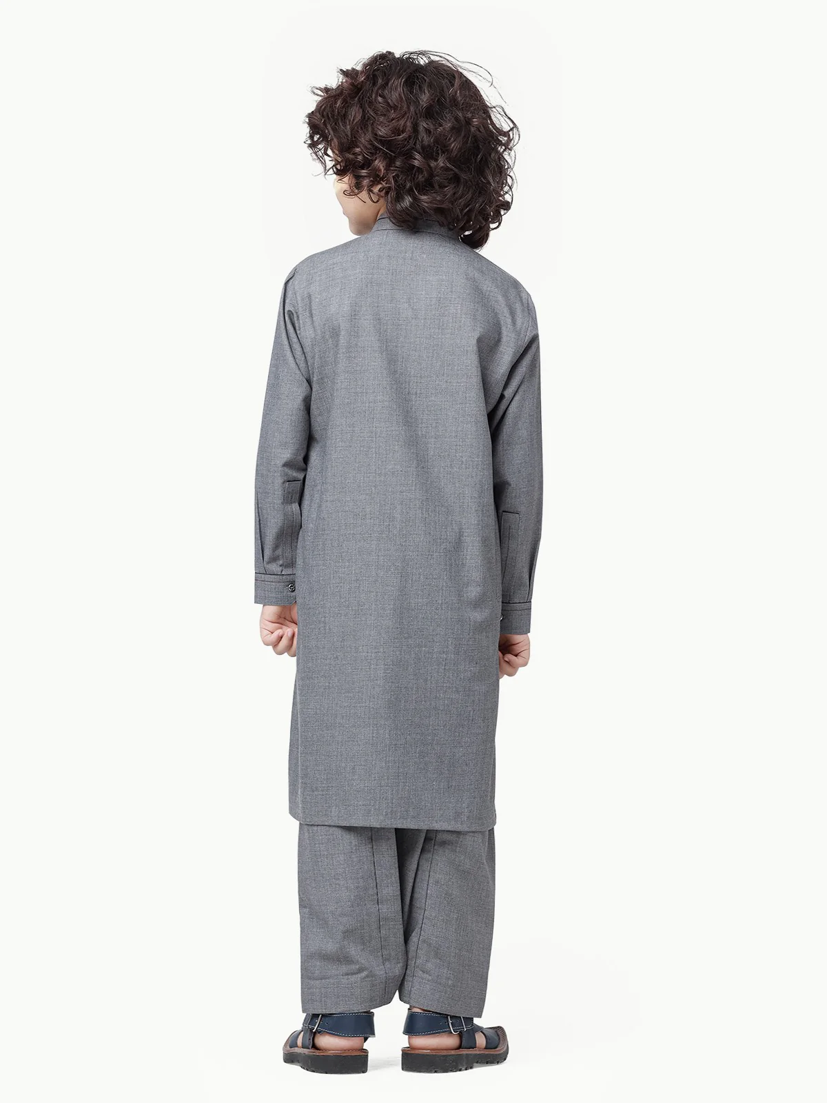 Boy's Grey Kurta Shalwar - EBTKS23-3852 - Image 6