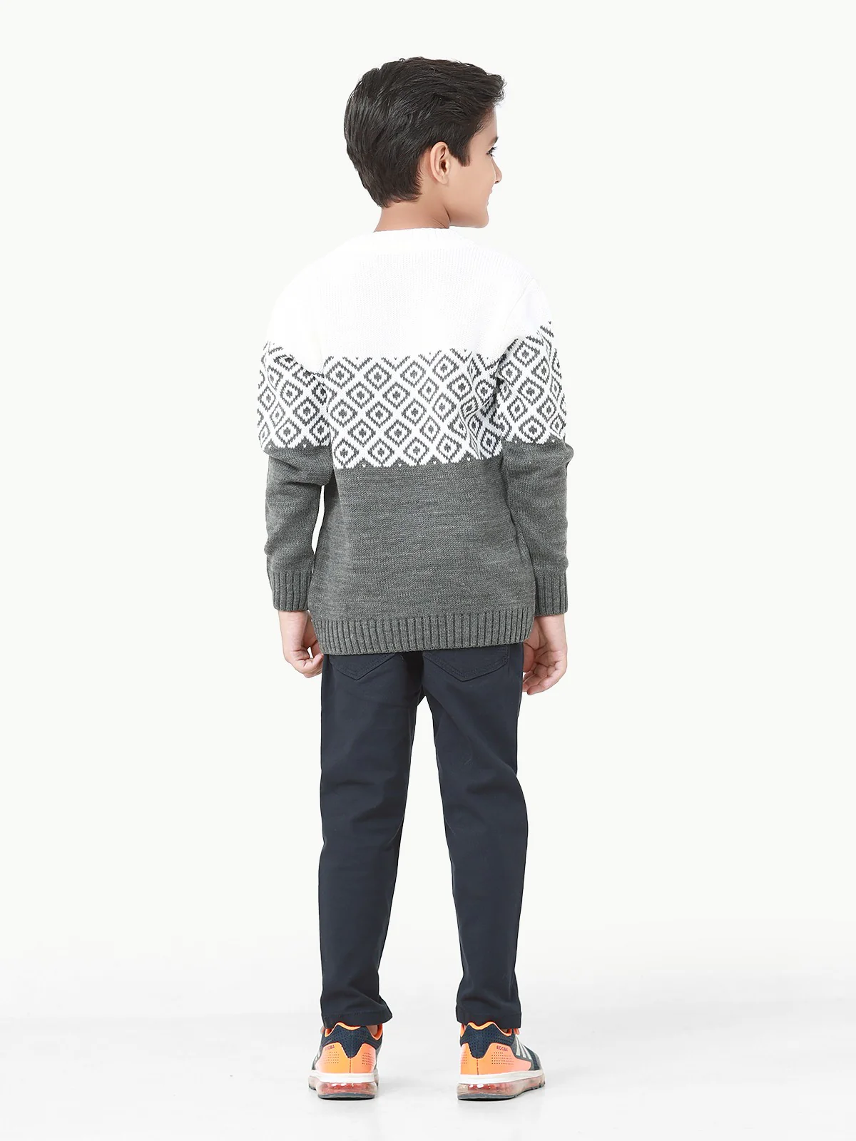 Boy's Grey & Off White Sweater - EBTSWT22-004 - Image 6
