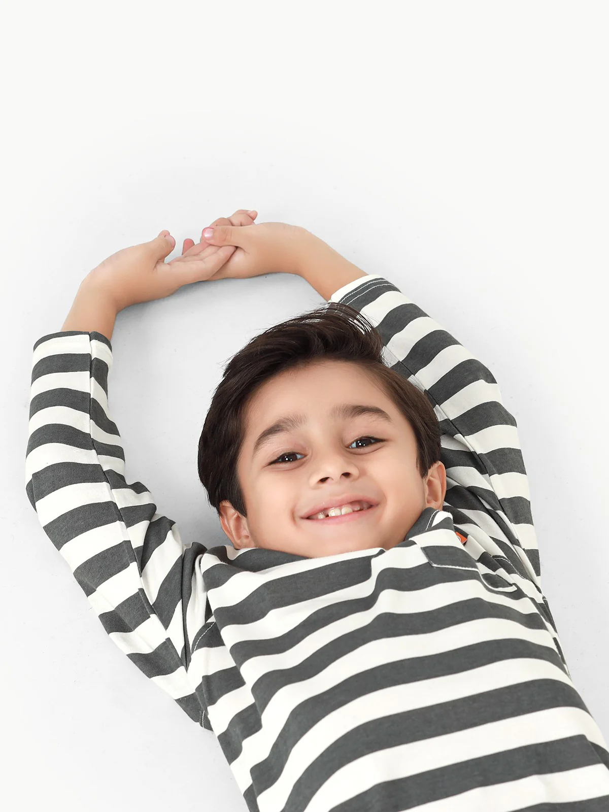 Boy's Grey & White Full Sleeve T-Shirt - EBTGF22-012 - Image 3