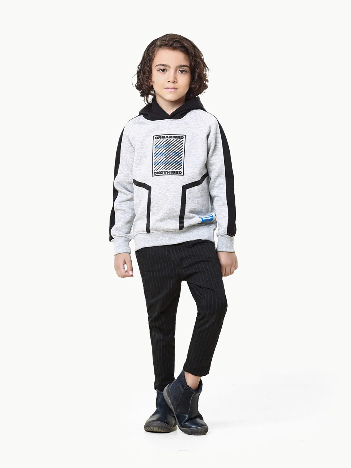Boy's Heather Grey Hoodie - EBTH22-002 - Image 2