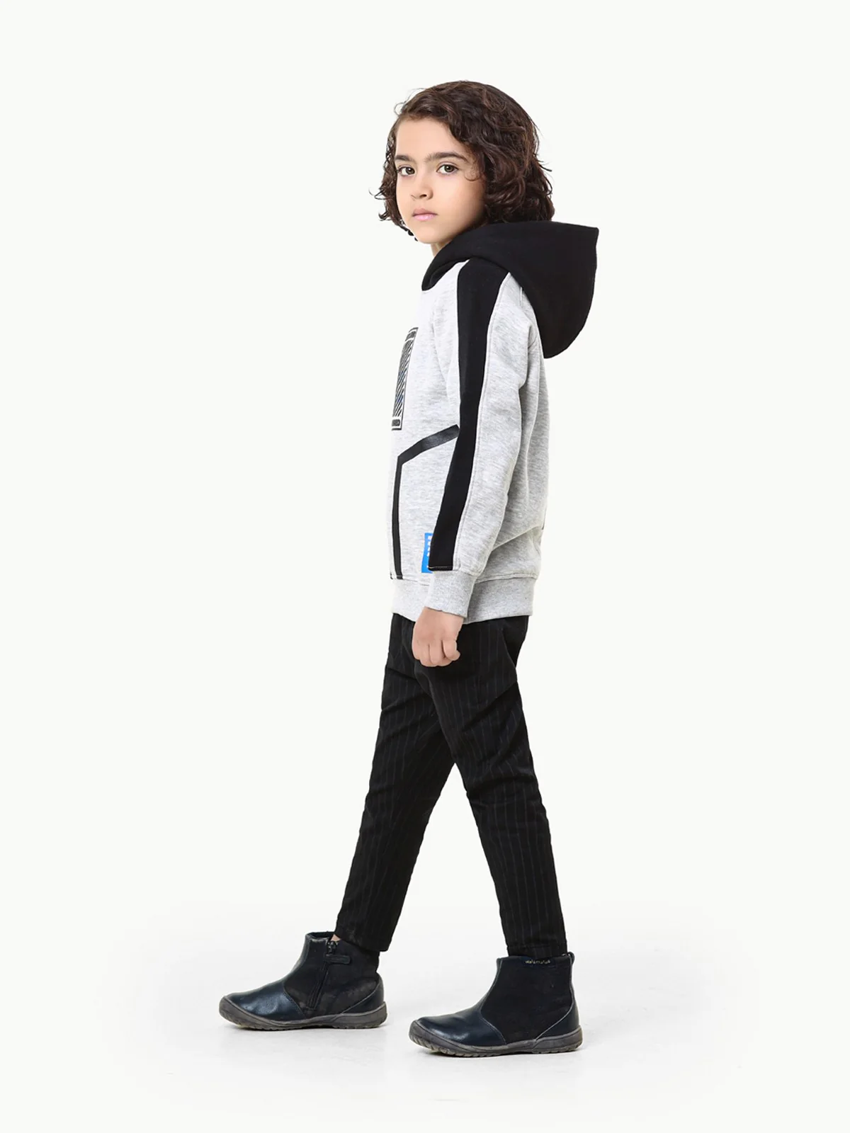 Boy's Heather Grey Hoodie - EBTH22-002 - Image 3