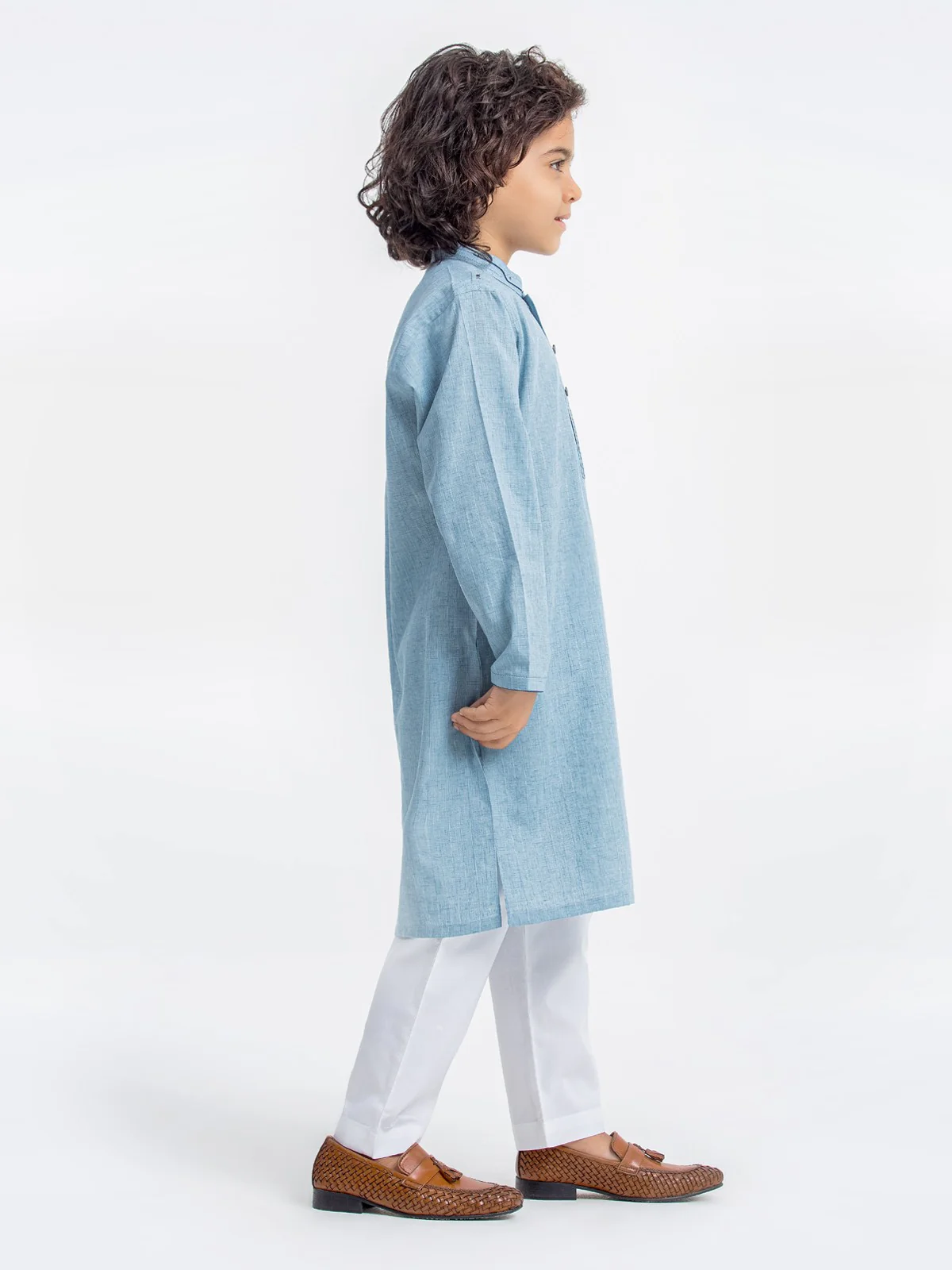 Boy's Ice Blue Kurta - EBTK23-3888 - Image 3