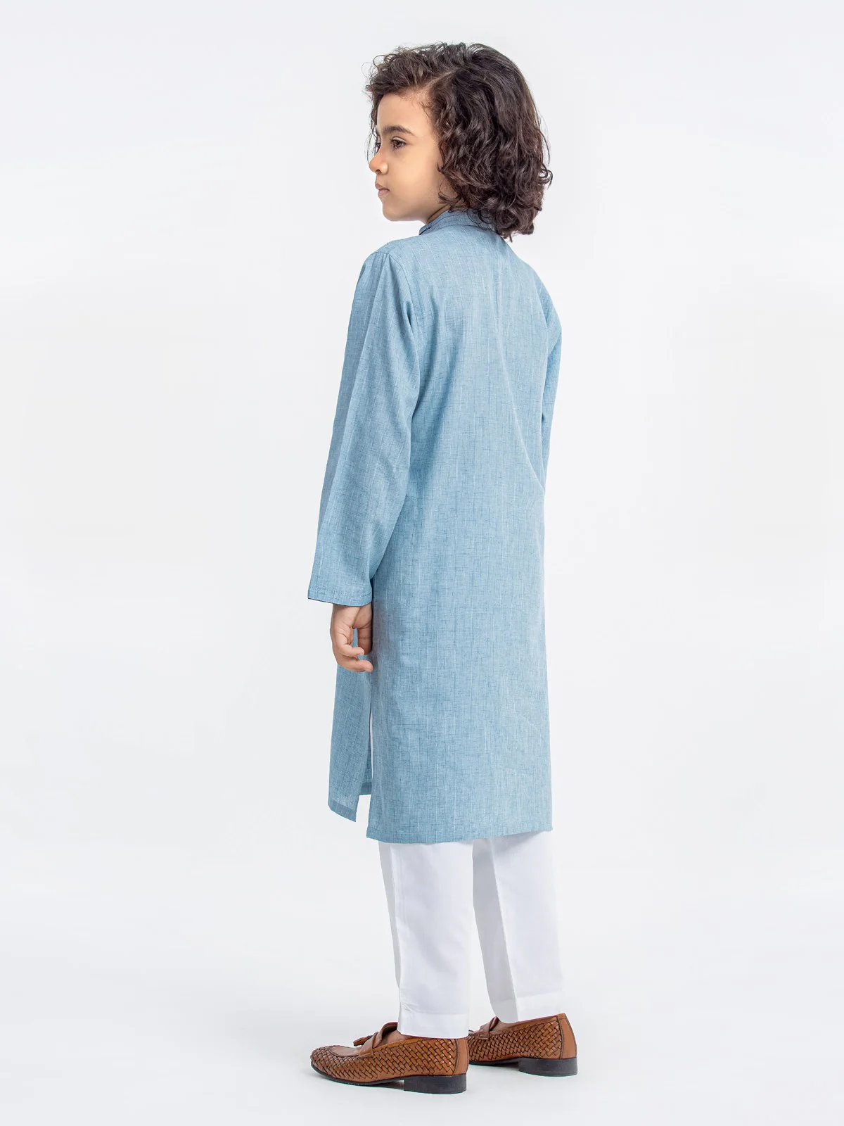 Boy's Ice Blue Kurta - EBTK23-3888 - Image 6
