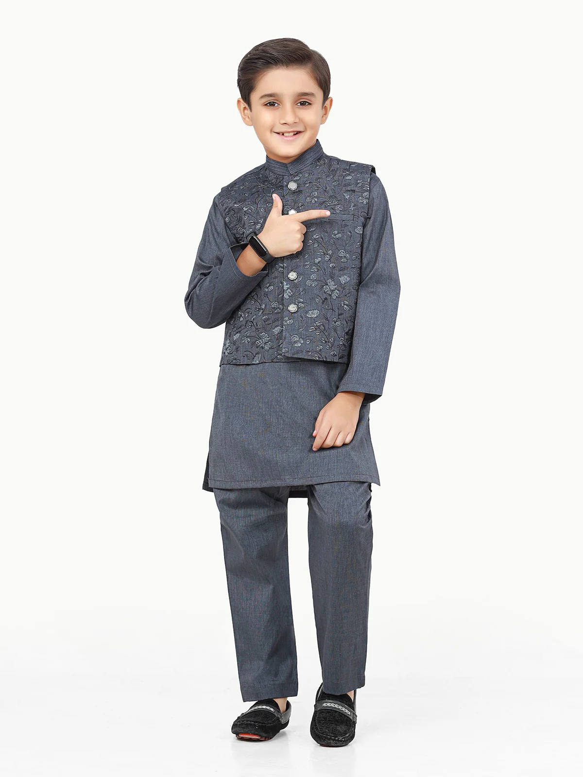 Boy's Indigo Waist Coat Suit - EBTWCSC22-011 - Image 4