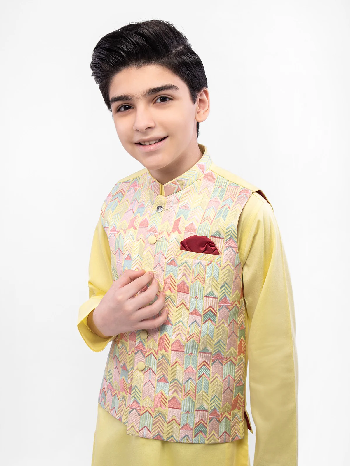 Boy's Lemon Waist Coat Suit - EBTWCSC22-012 - Image 2