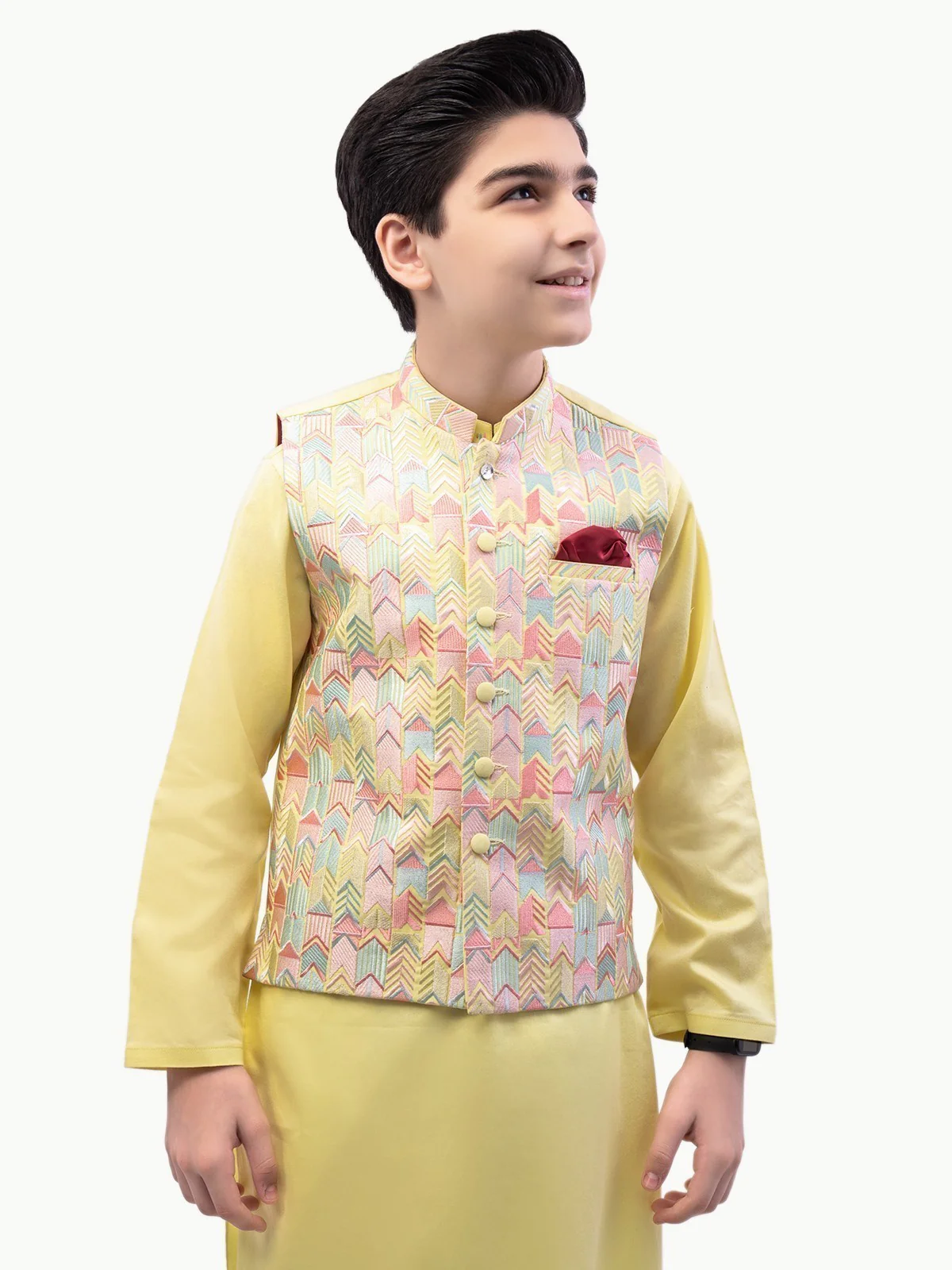 Boy's Lemon Waist Coat Suit - EBTWCSC22-012 - Image 3
