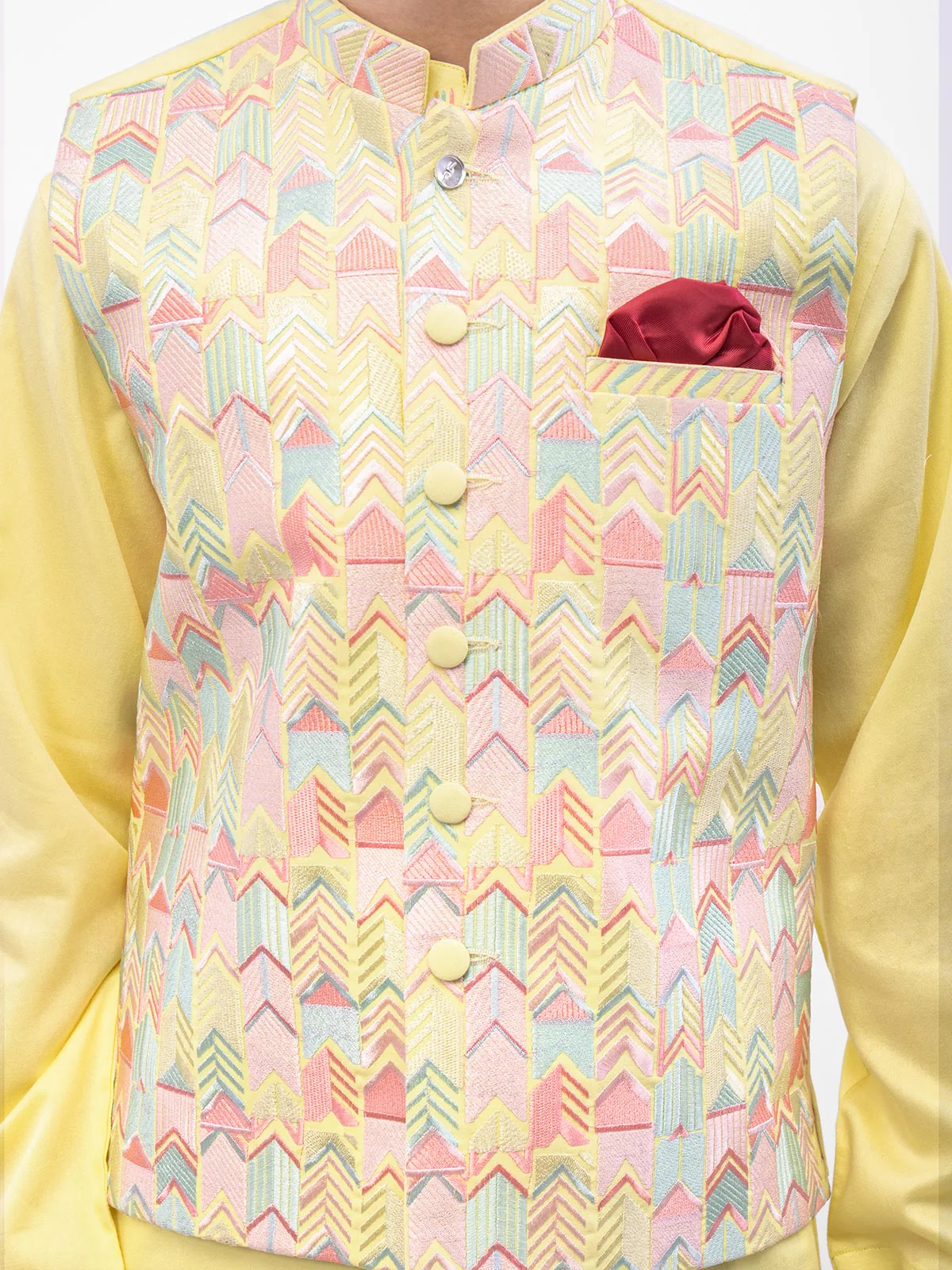 Boy's Lemon Waist Coat Suit - EBTWCSC22-012 - Image 4