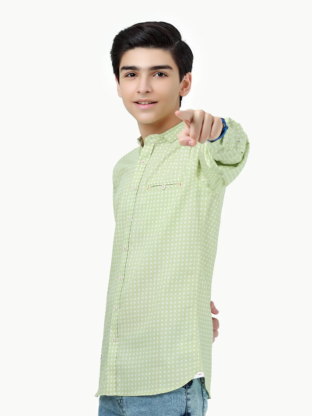 Boy's Light Green Shirt - EBTS23-27428 - Image 2