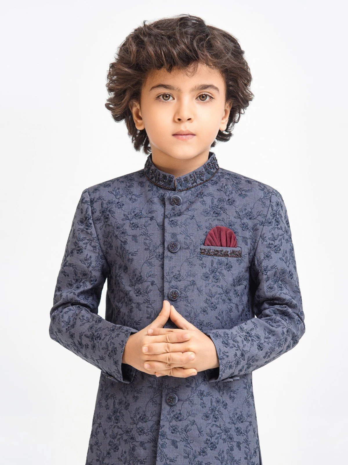 Boy's Light Navy Sherwani - EBTS22-34022 - Image 2